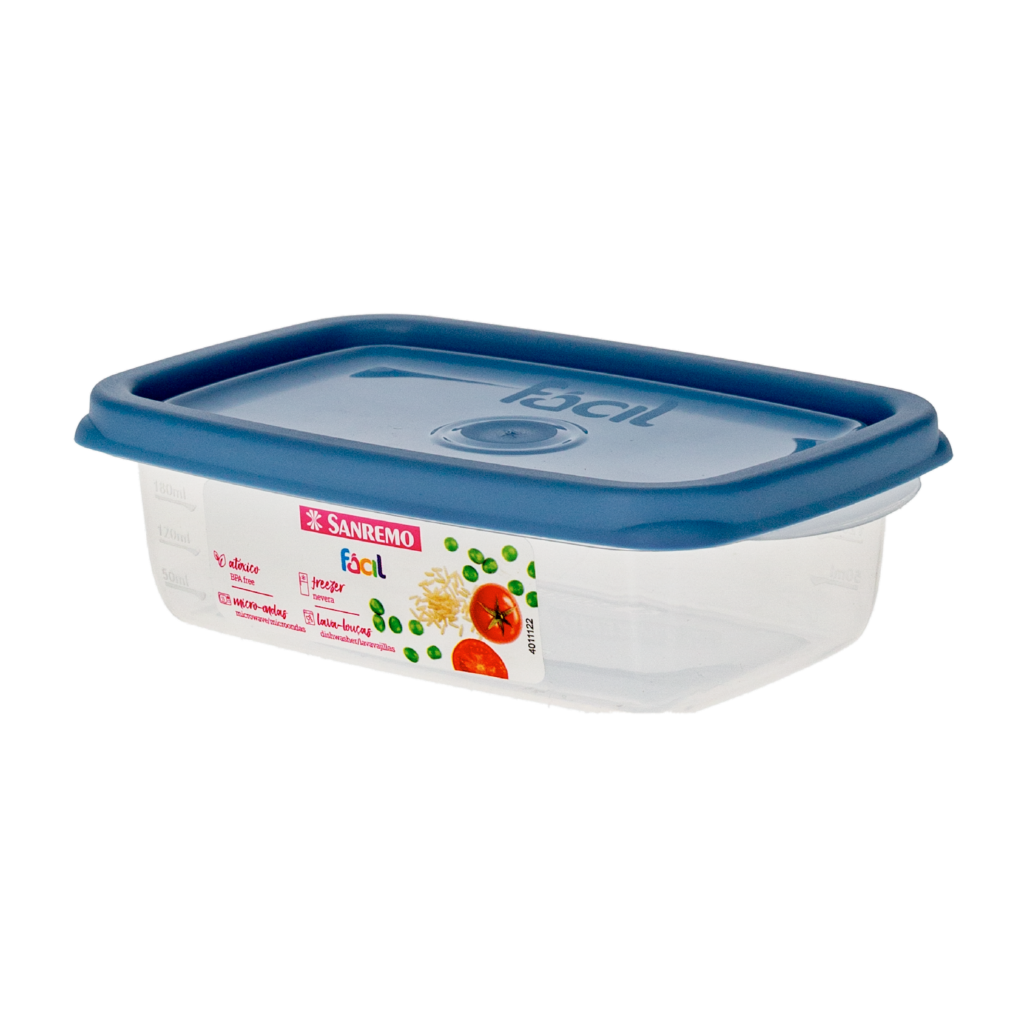 Repostero Hermético Rectangular Azul Fácil SANREMO 280 Ml