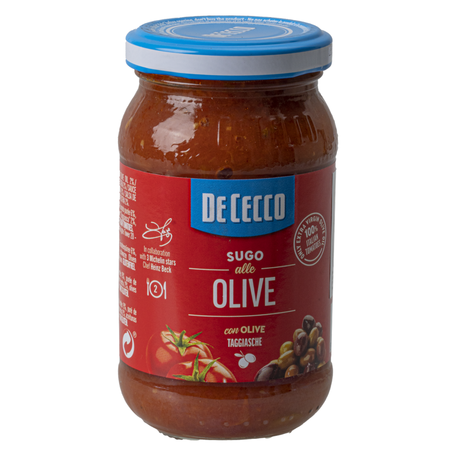 Salsa De Tomate Con Aceitunas Siciliana DE CECCO Frasco