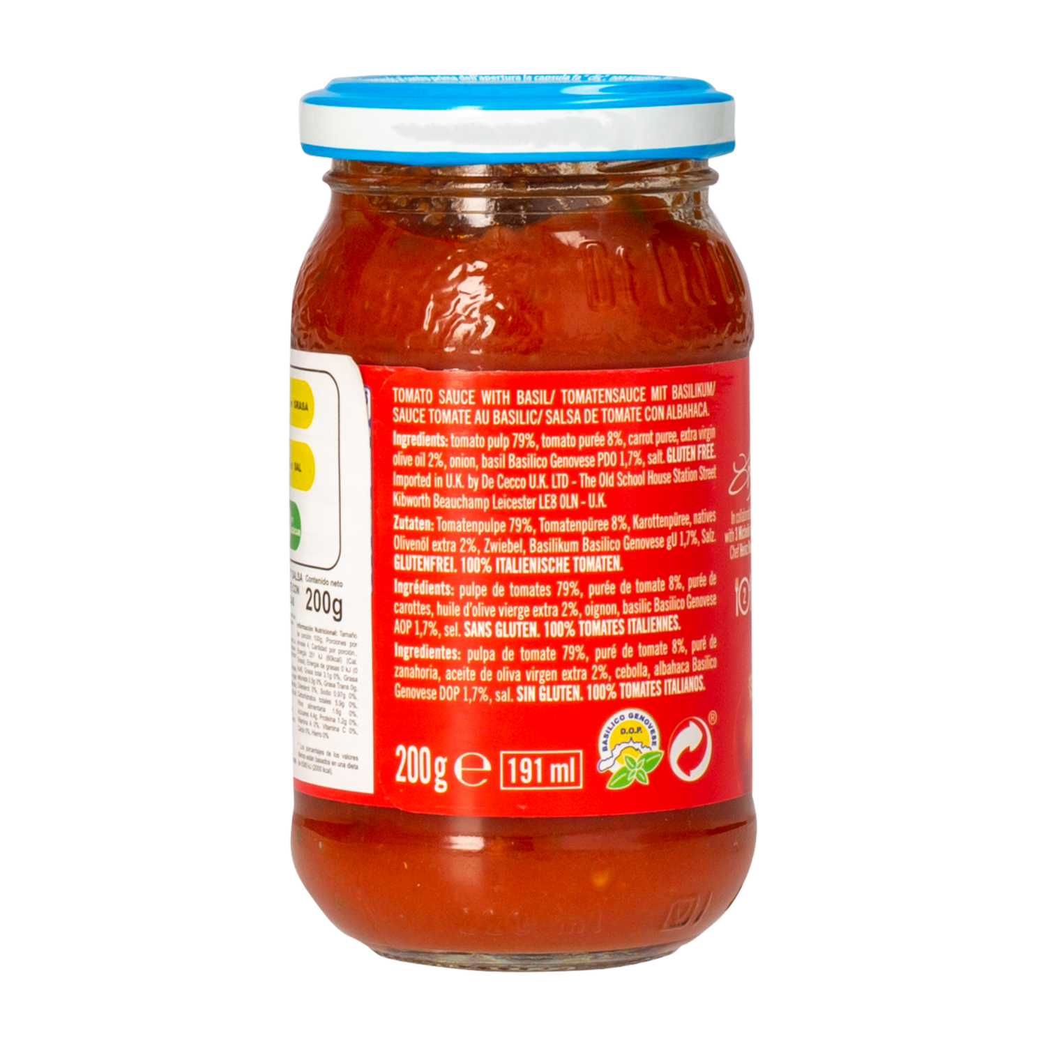 Salsa De Tomate Especias Napolitana DE CECCO 200 g