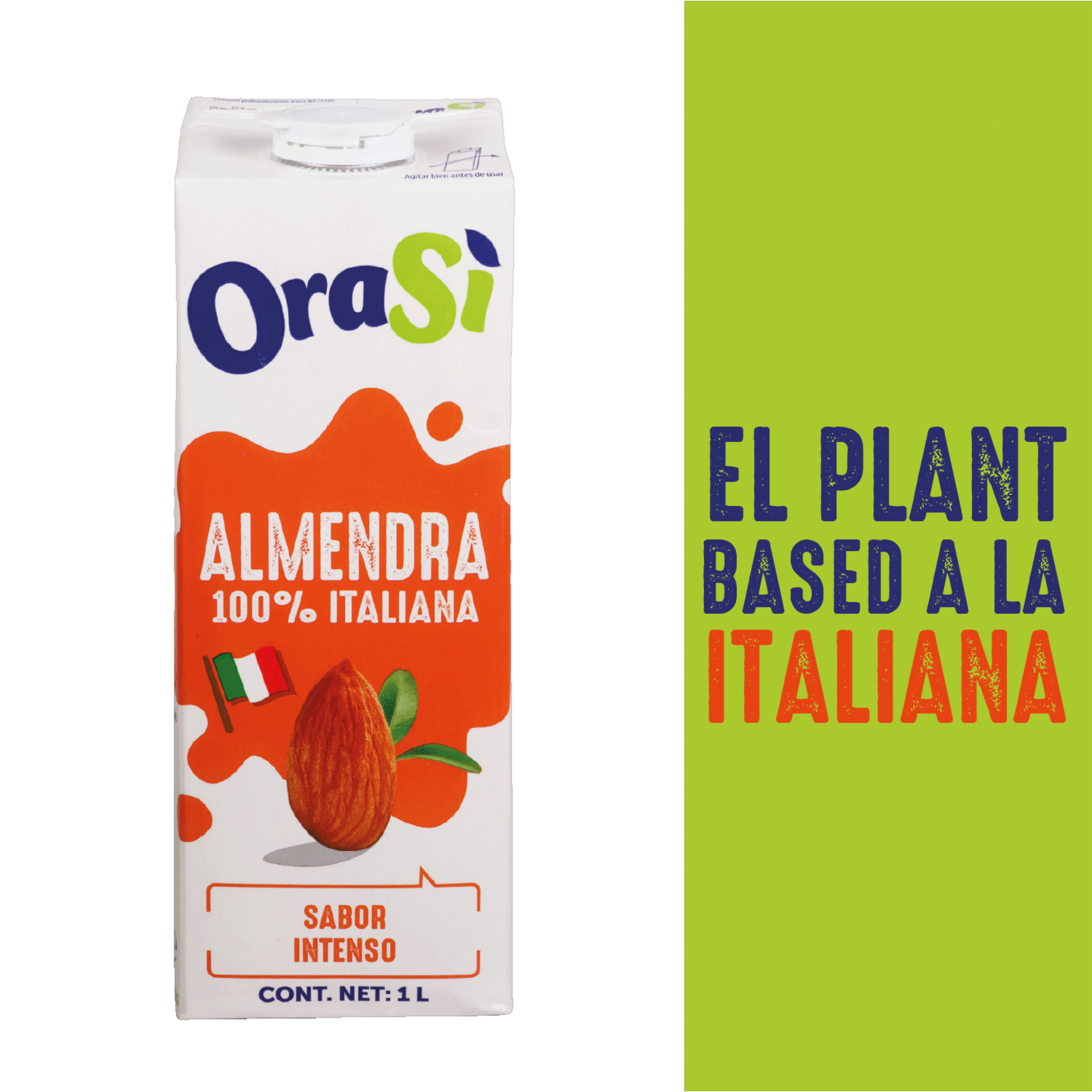 Bebida Vegetal Italiana Sabor Intenso Almendra ORASI 1000 Ml