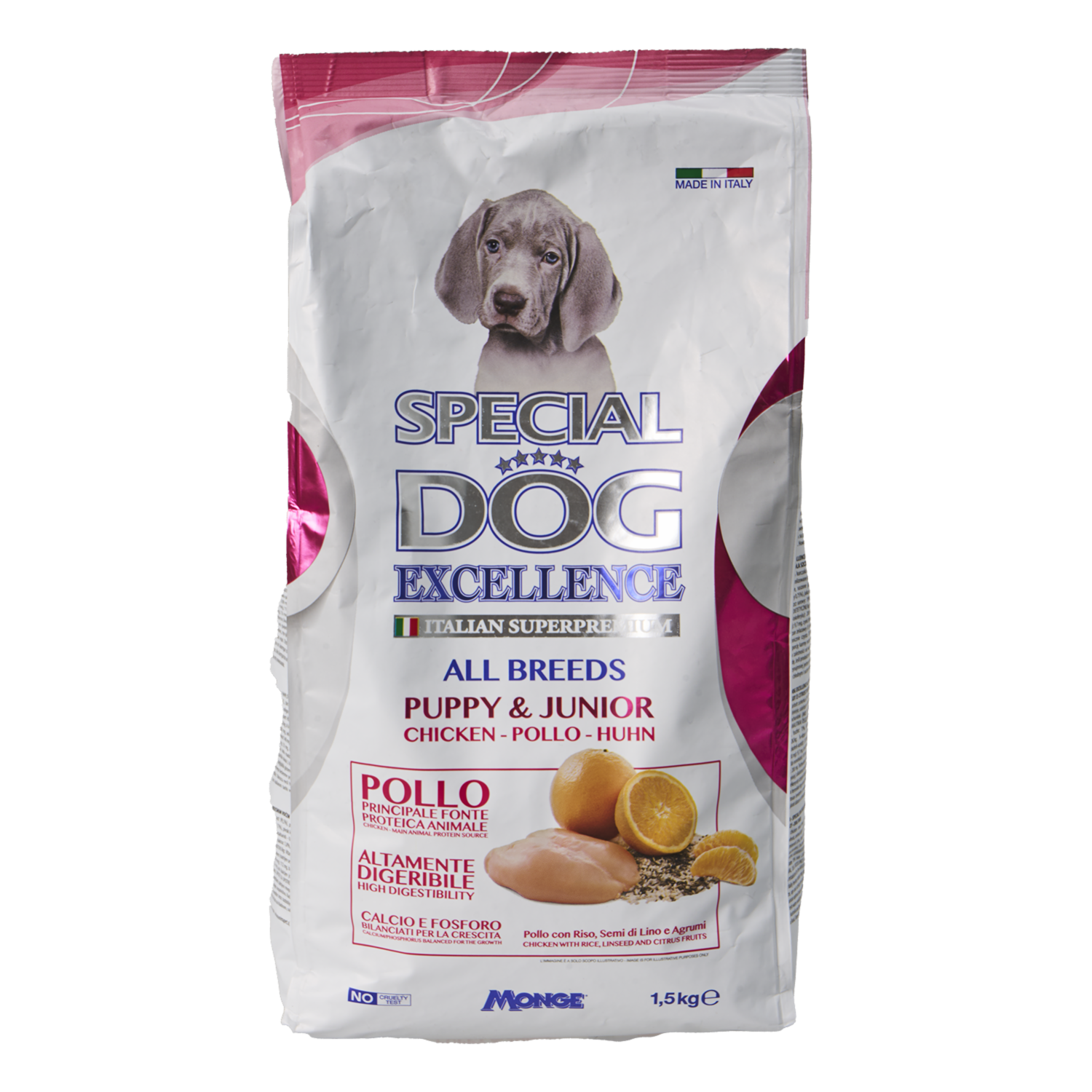 Alimento Para Perros Cachorros Todas Las  Razas Con Pollo Linaza Y Frutos Cítricos EXCELLENCE 1500 G