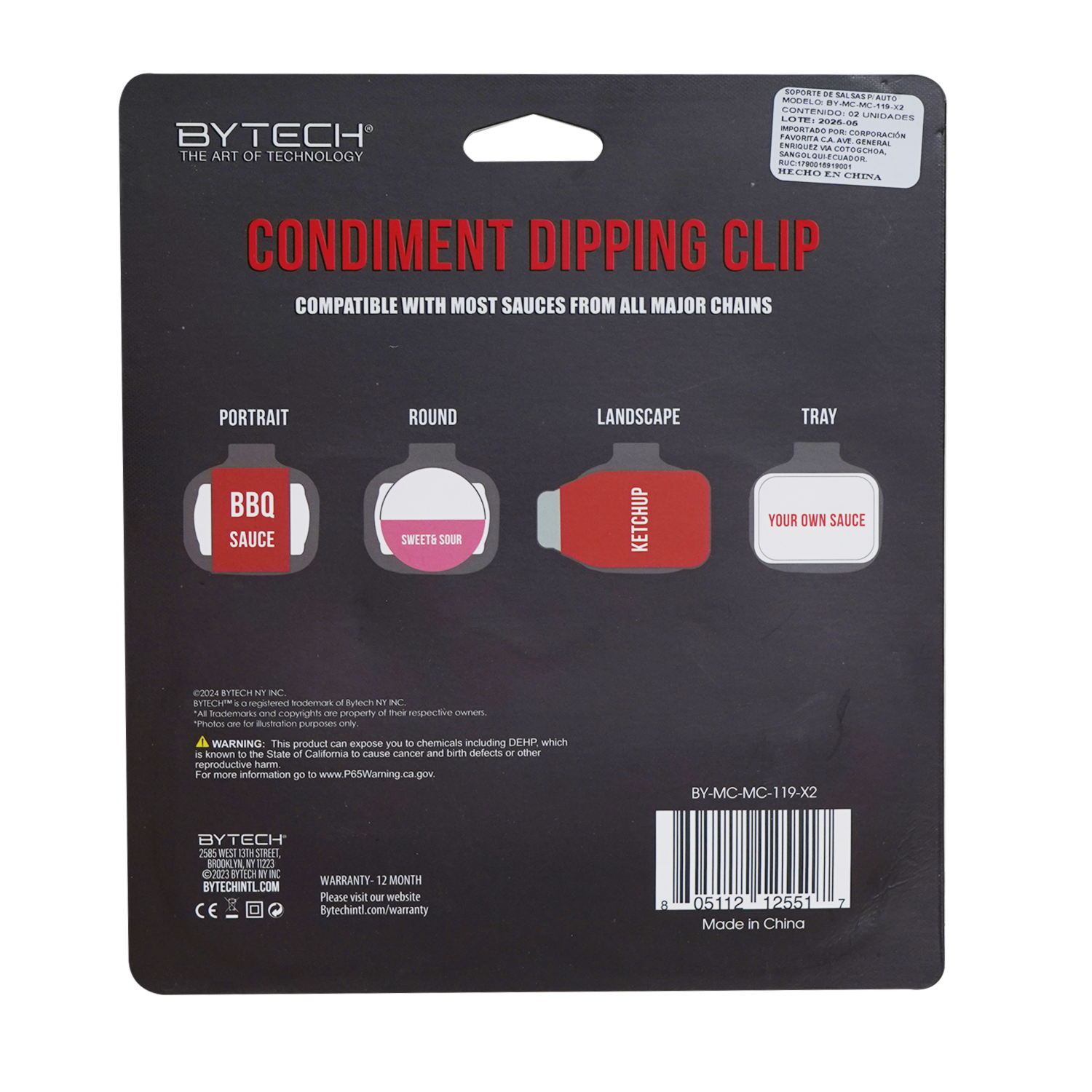 Soporte Para Salsas De Auto BYTECH X 2 uds
