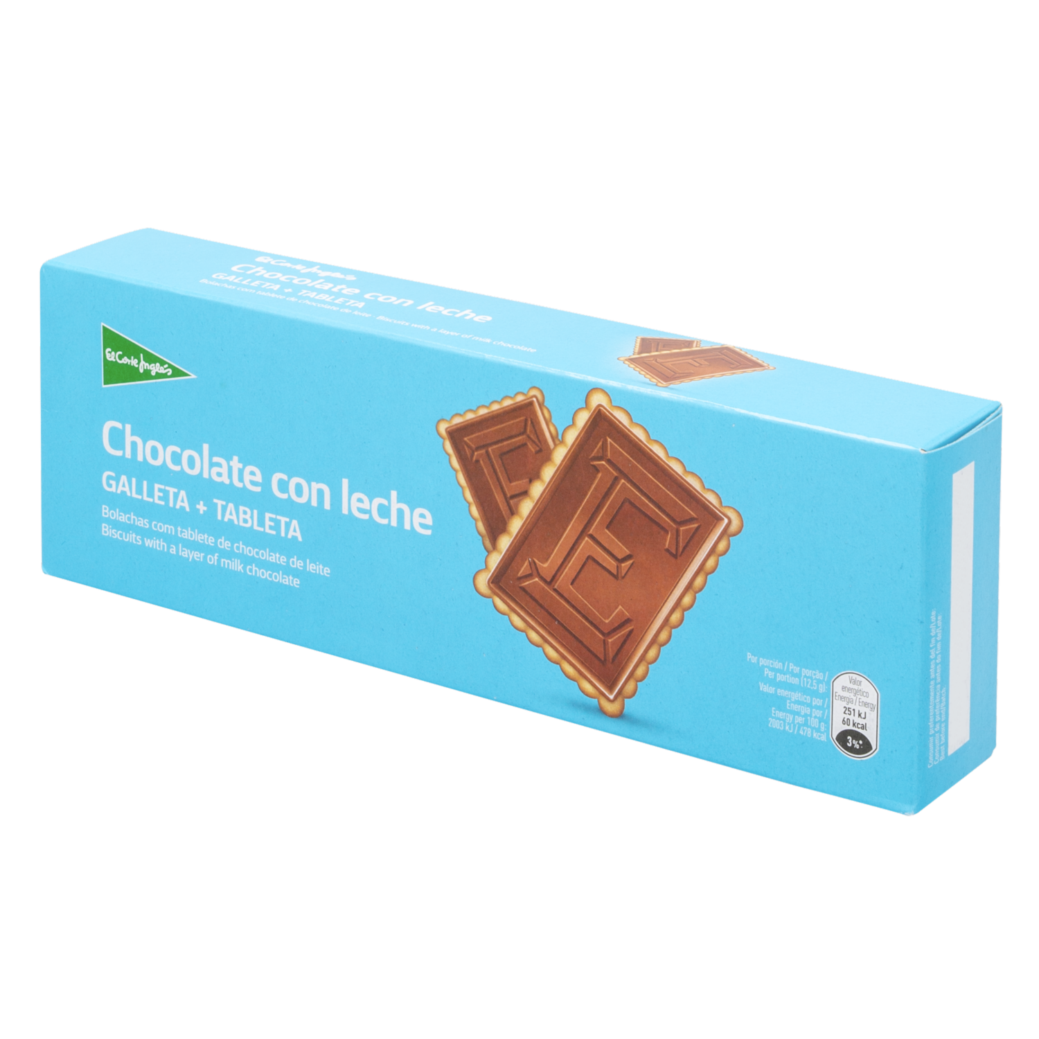 Galletas Dulces De Mantequilla Con Tableta De Chocolate Con Leche EL CORTE INGLÉS 150 G