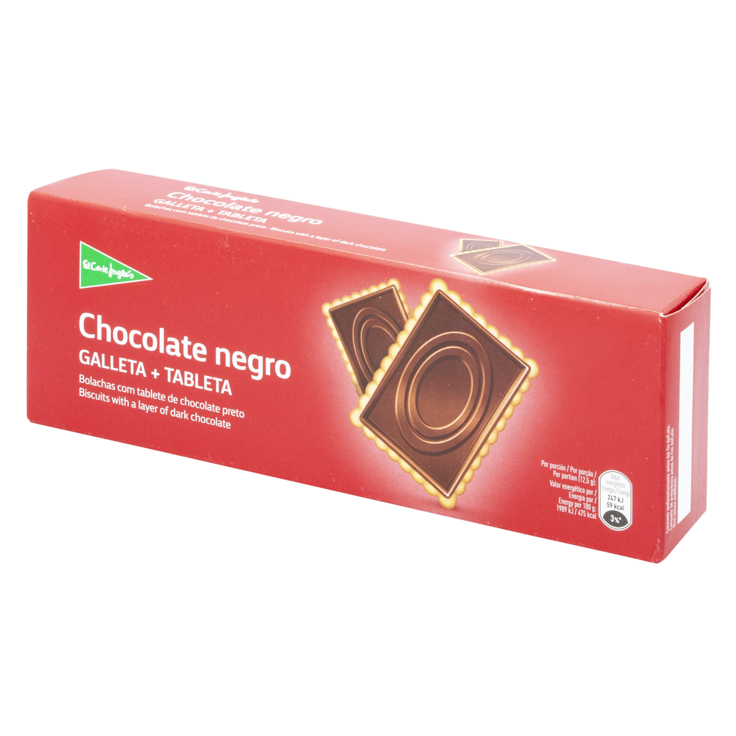 Galletas Dulces De Mantequilla Con Tableta De Chocolate Negro EL CORTE INGLÉS 150 G