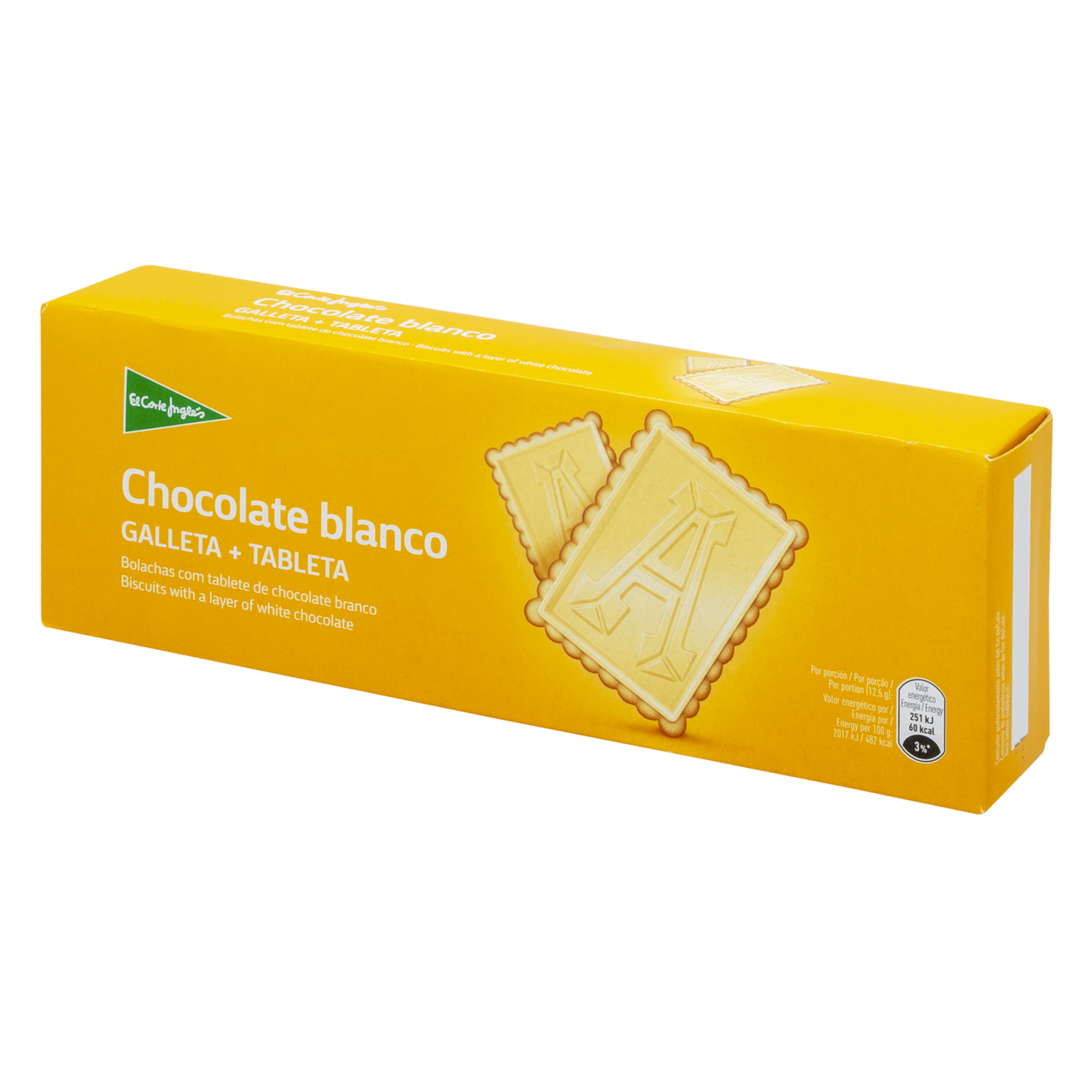 Galletas Dulces De Mantequilla Con Tableta De Chocolate Blanco EL CORTE INGLÉS 150 G