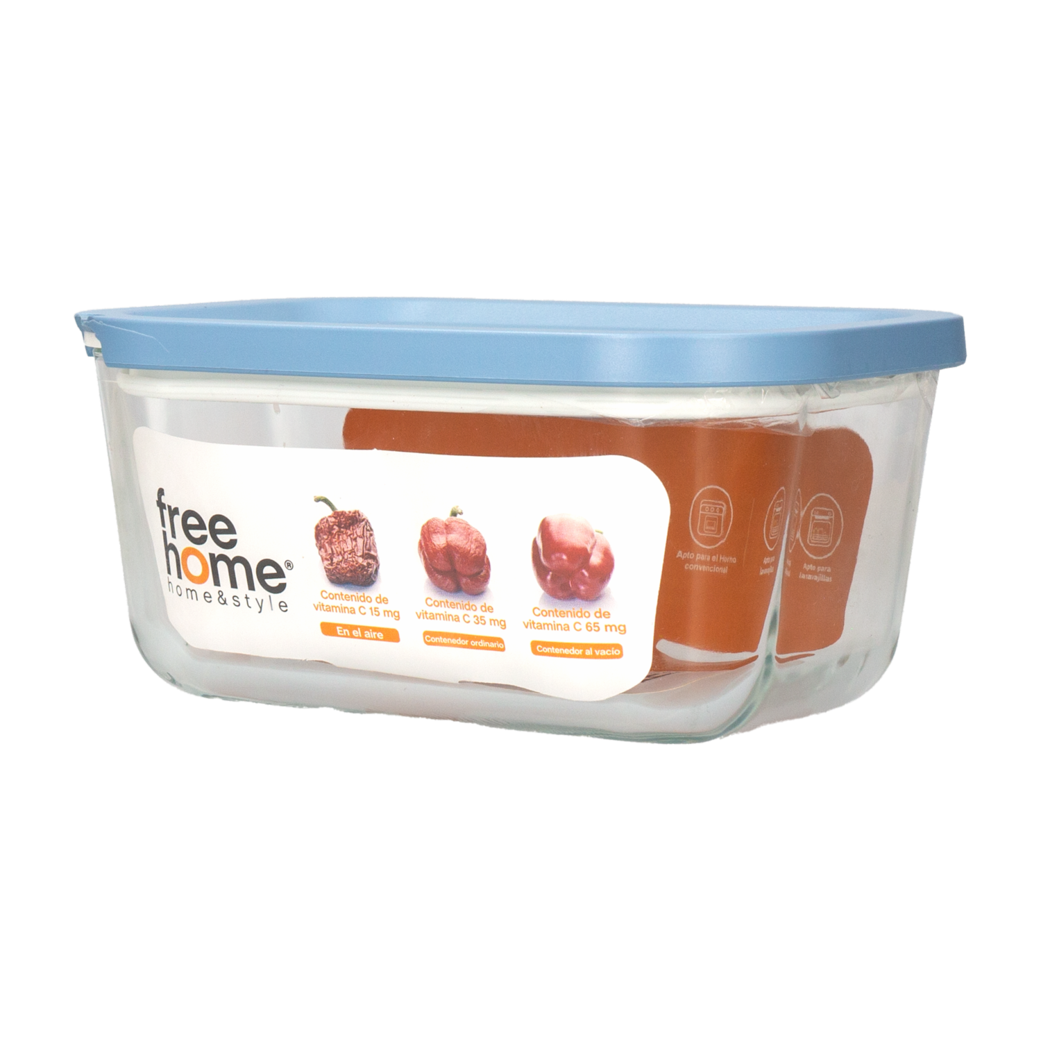 Repostero Refractario Con Válvula Y Fecha Celeste FREE HOME 800 Ml