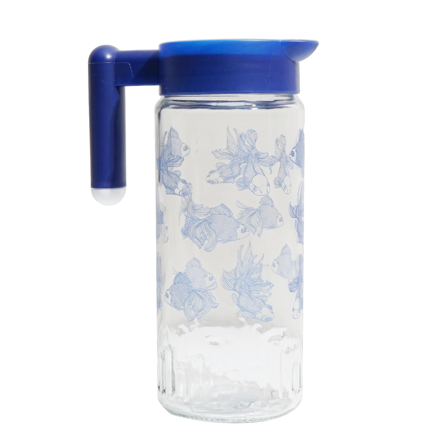 Jarra De Vidrio Diseño Peces HEREVIN Azul
