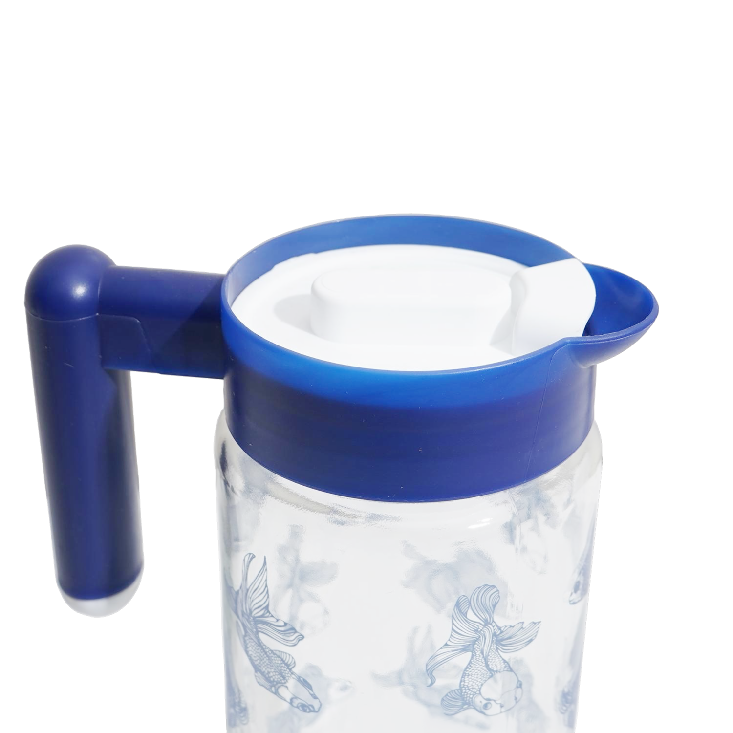 Jarra De Vidrio Diseño Peces HEREVIN Azul