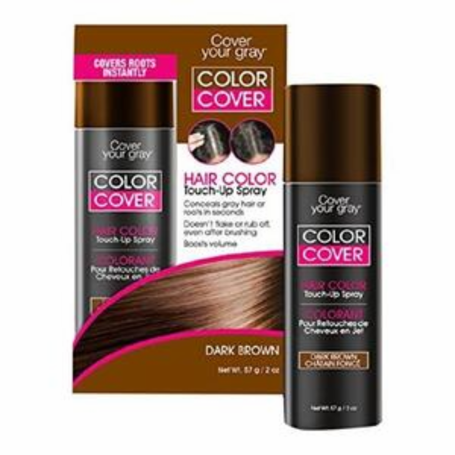 Cubre Canas En Spray Café Oscuro COVER YOUR GRAY 57 G