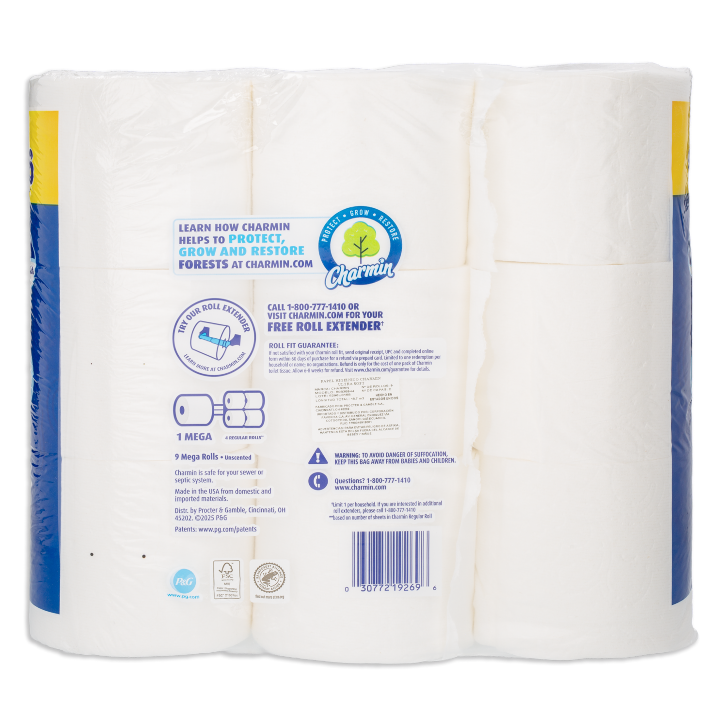 Papel Higiénico Ultra Soft Mega Rollo CHARMIN X9 Rollos