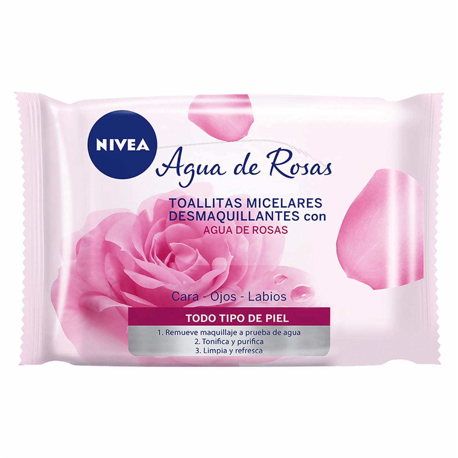 Toallitas Desmaquillantes Agua De Rosas Todo Tipo De Piel NIVEA 25 U