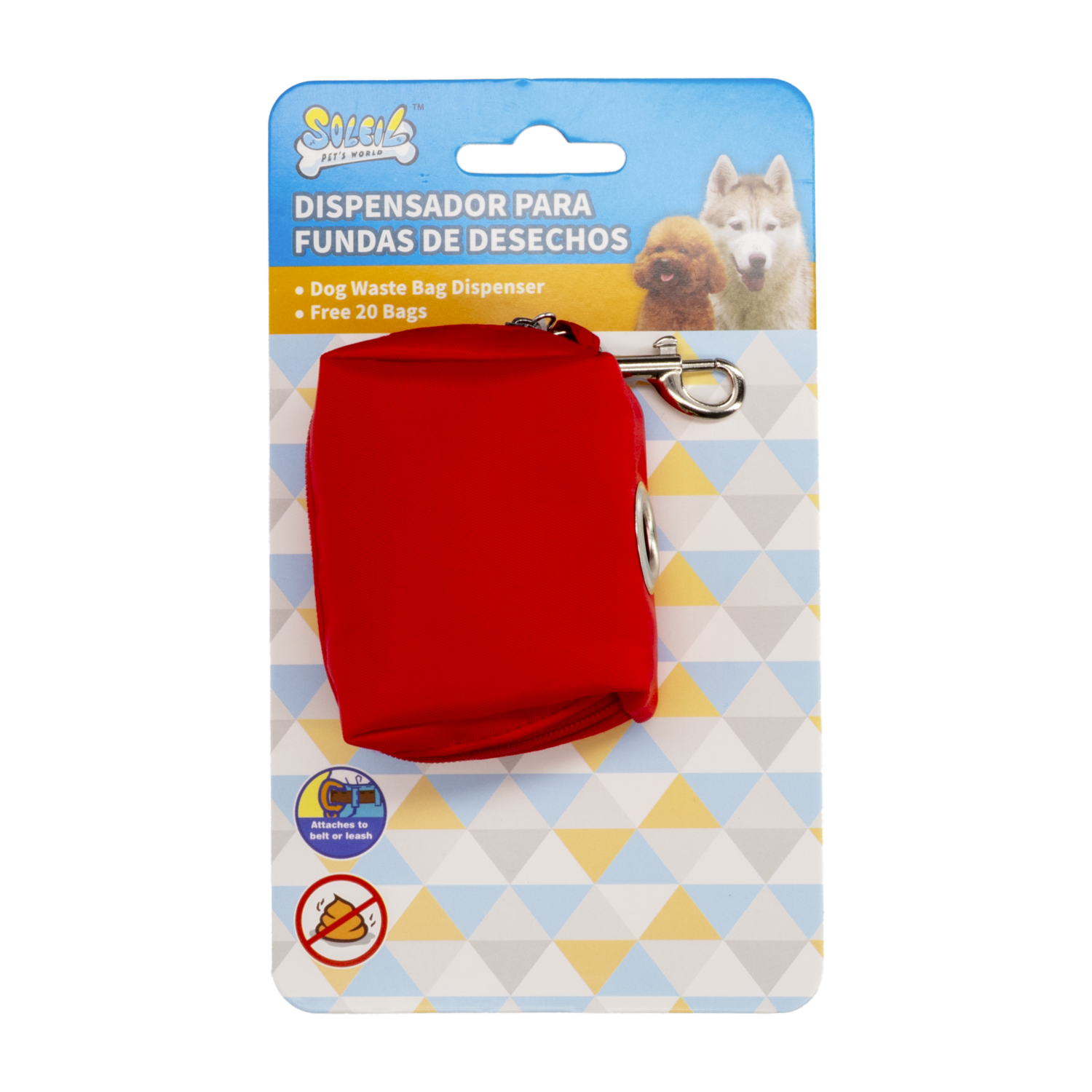Dispensador De Fundas Para Desechos De Mascotas SOLEIL Colgable