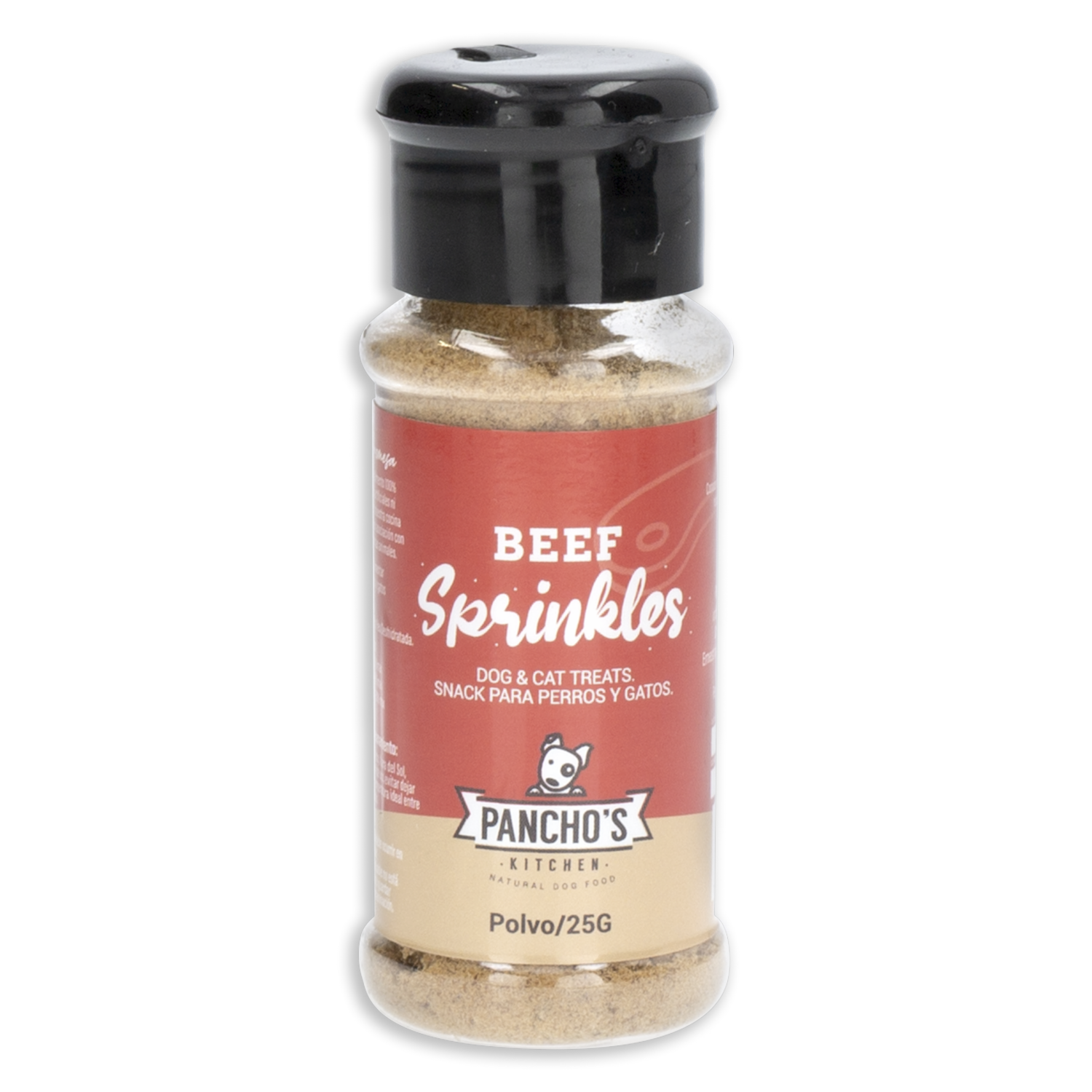 Snack Para Perros Y Gatos Saborizante De Comida Sabor Beef Sprinkles PANCHO’S KITCHEN 25 G