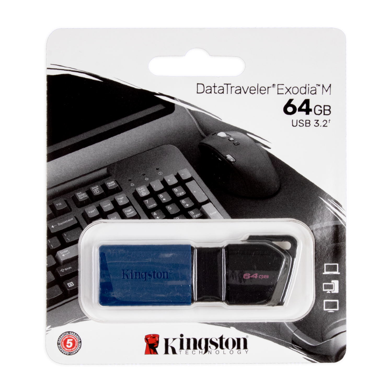 Memoria Flash USB 3.2 Gen 1 Black KINGSTON 64 Gb