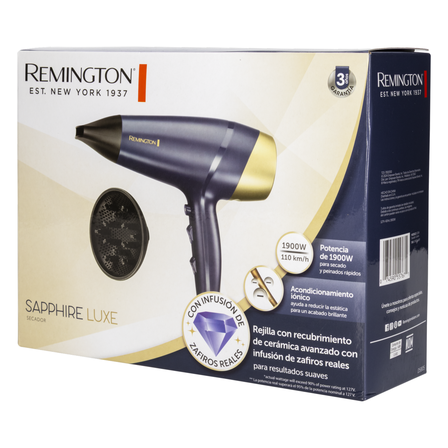 Secador De Cabello Saphire Lux REMINGTON 1900 W