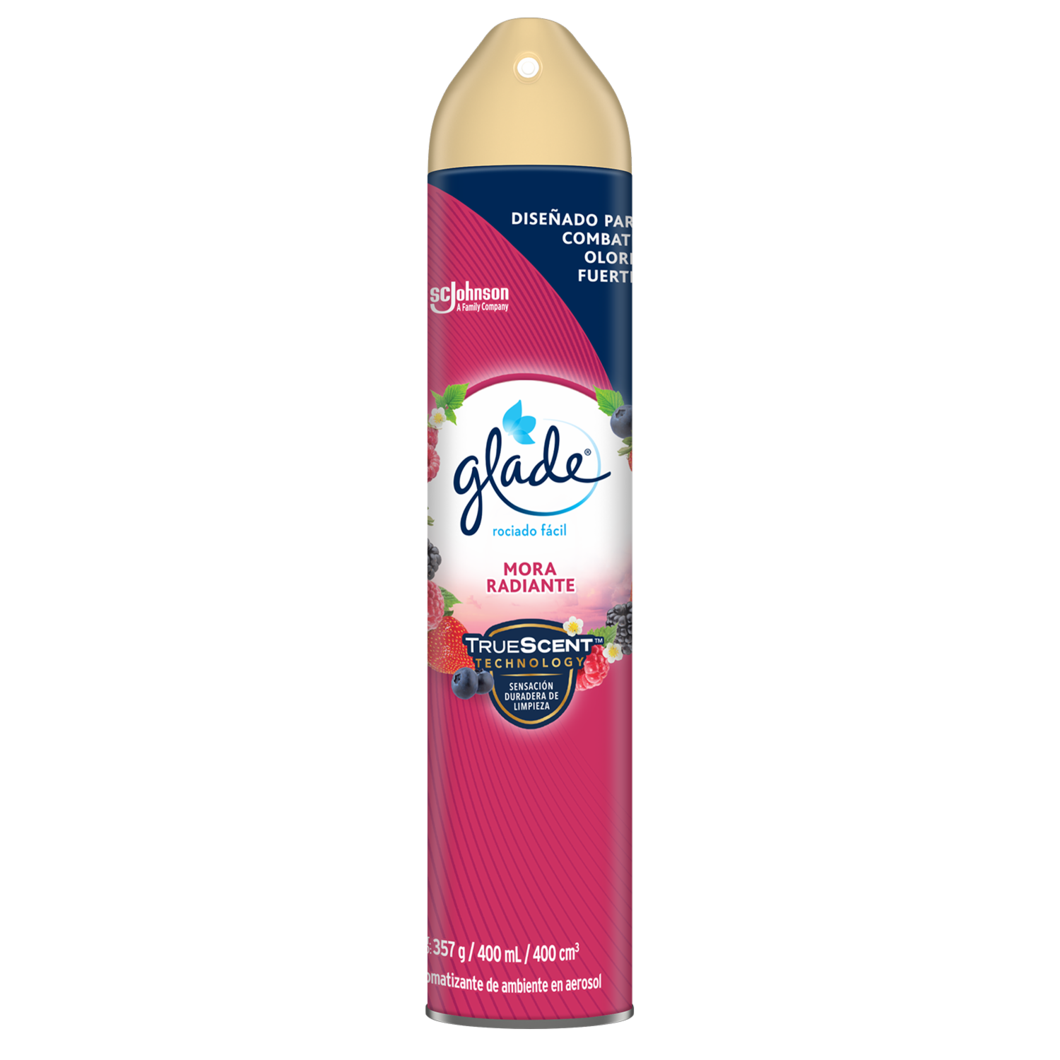 Desodorante Ambiental En Aerosol Mora Radiante GLADE 400 Ml