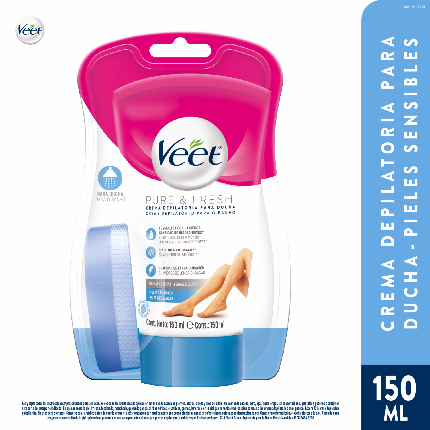 Crema Depilatoria Corporal Para Ducha Piel Sensible Pure Y Fresh VEET 150 Ml