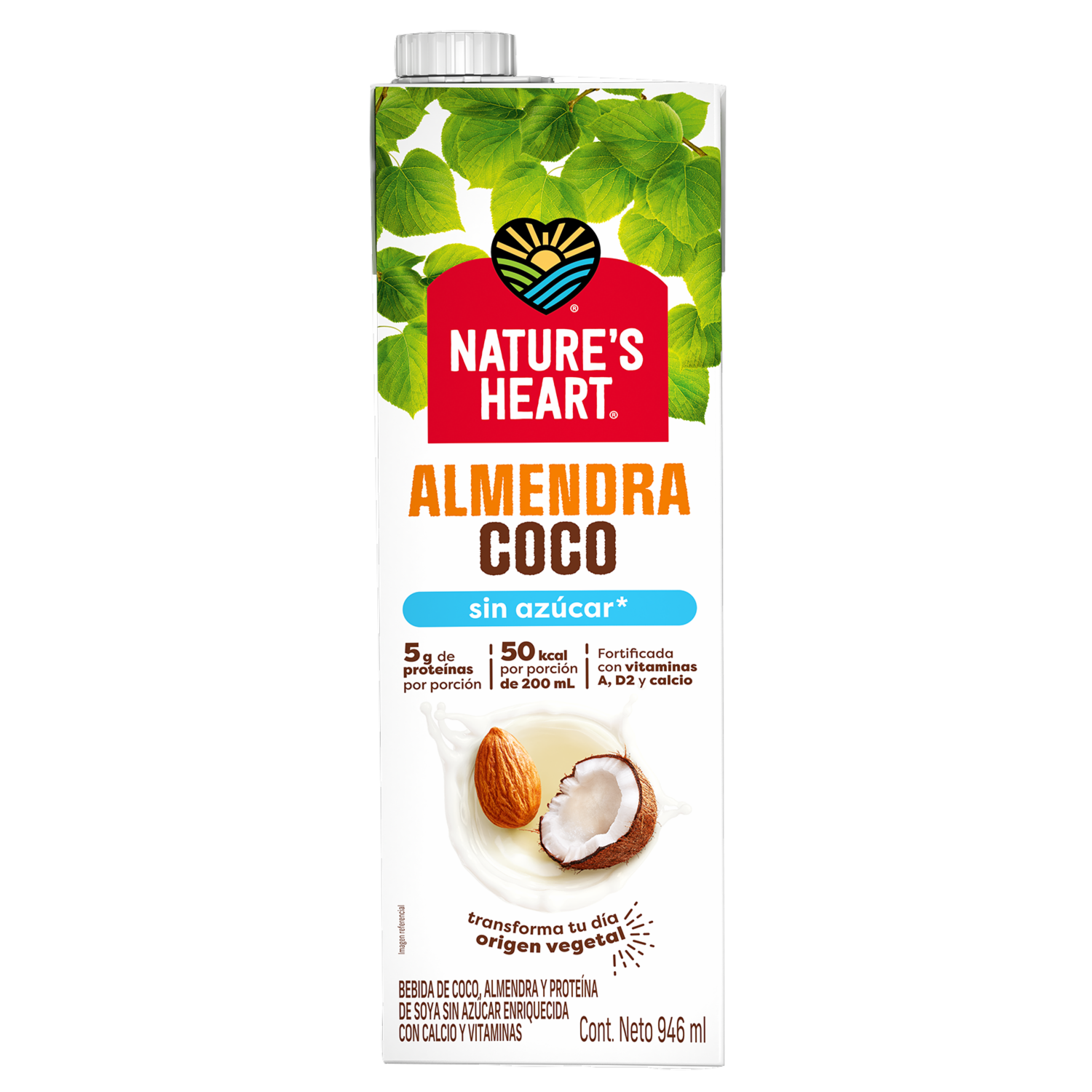 Bebida De Almendras Y Coco Sin Azúcar NATURE´S HEART 946 Ml