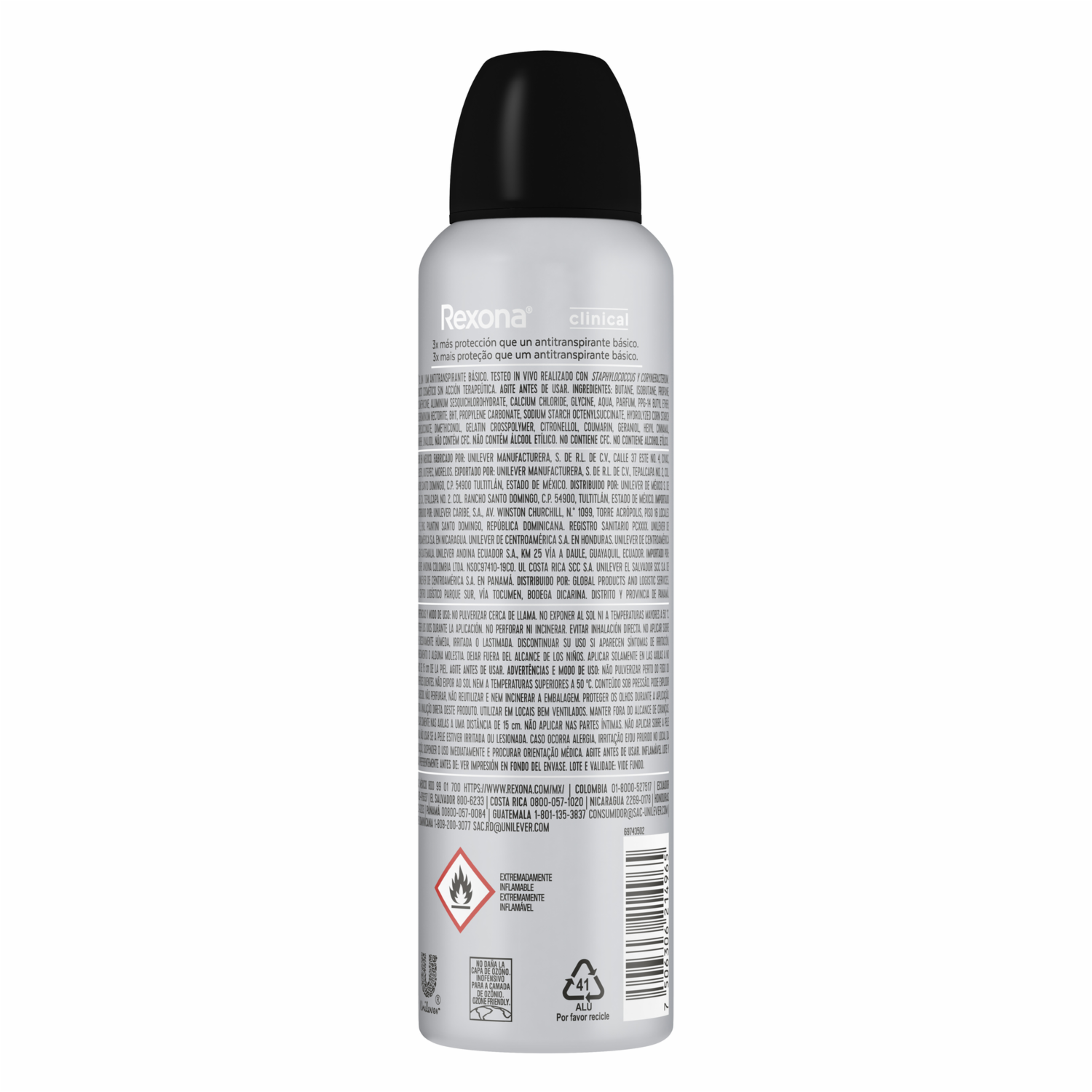 Desodorante En Aerosol Para Caballero Antitranspirante Clinical Expert Antibacterial REXONA 150 Ml