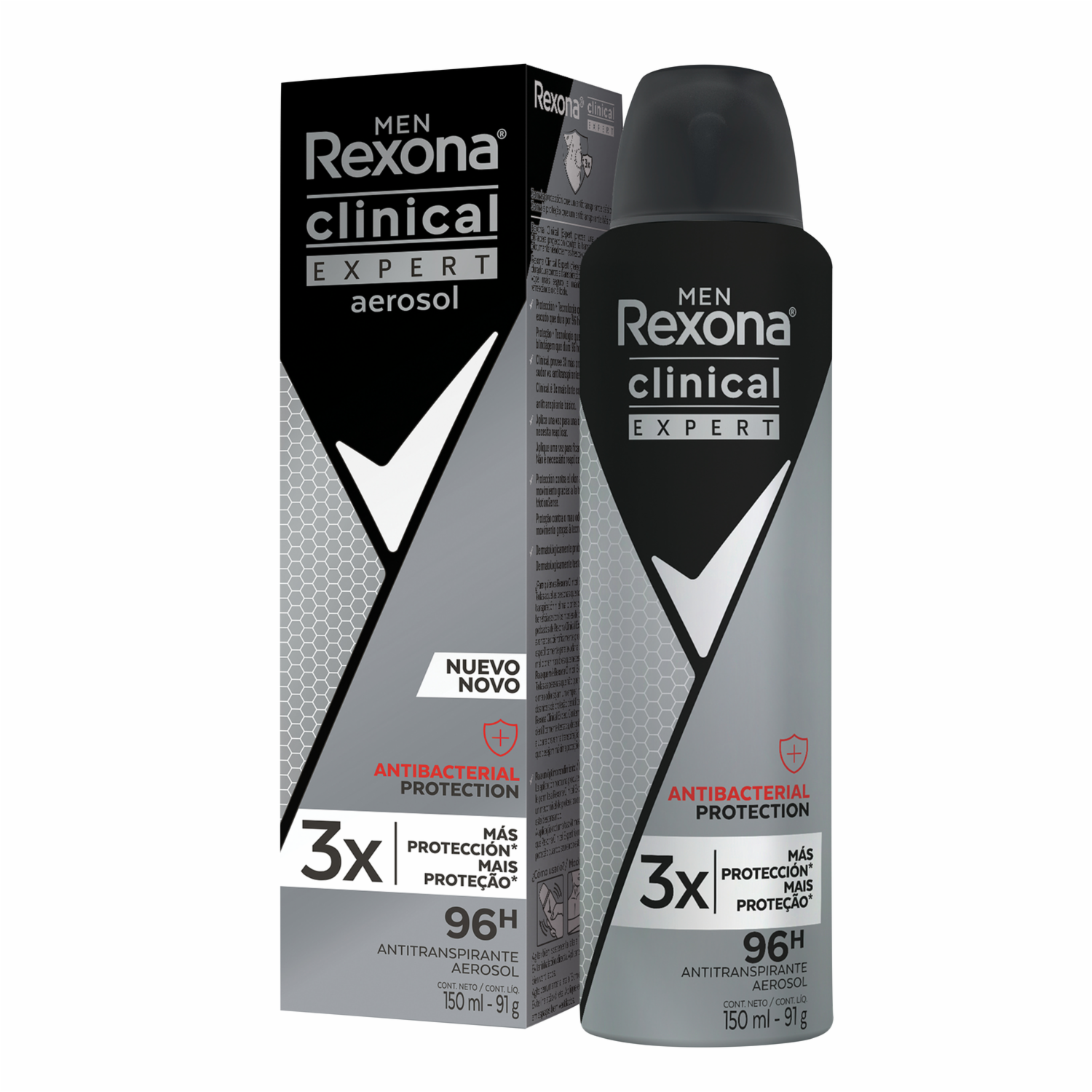 Desodorante En Aerosol Para Caballero Antitranspirante Clinical Expert Antibacterial REXONA 150 Ml