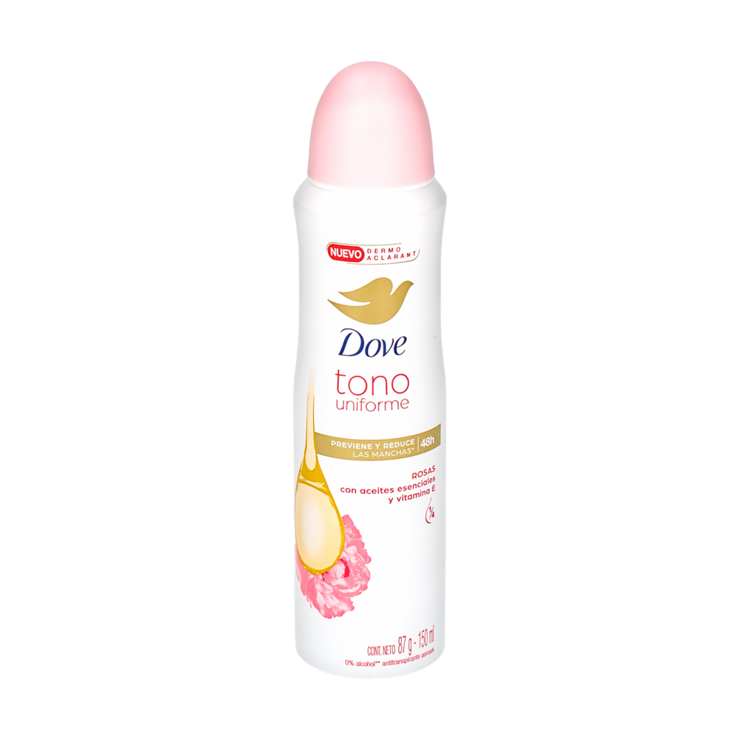 Desodorante En Aerosol Para Dama Fragancia Rosas Tono Uniforme DOVE 150 Ml
