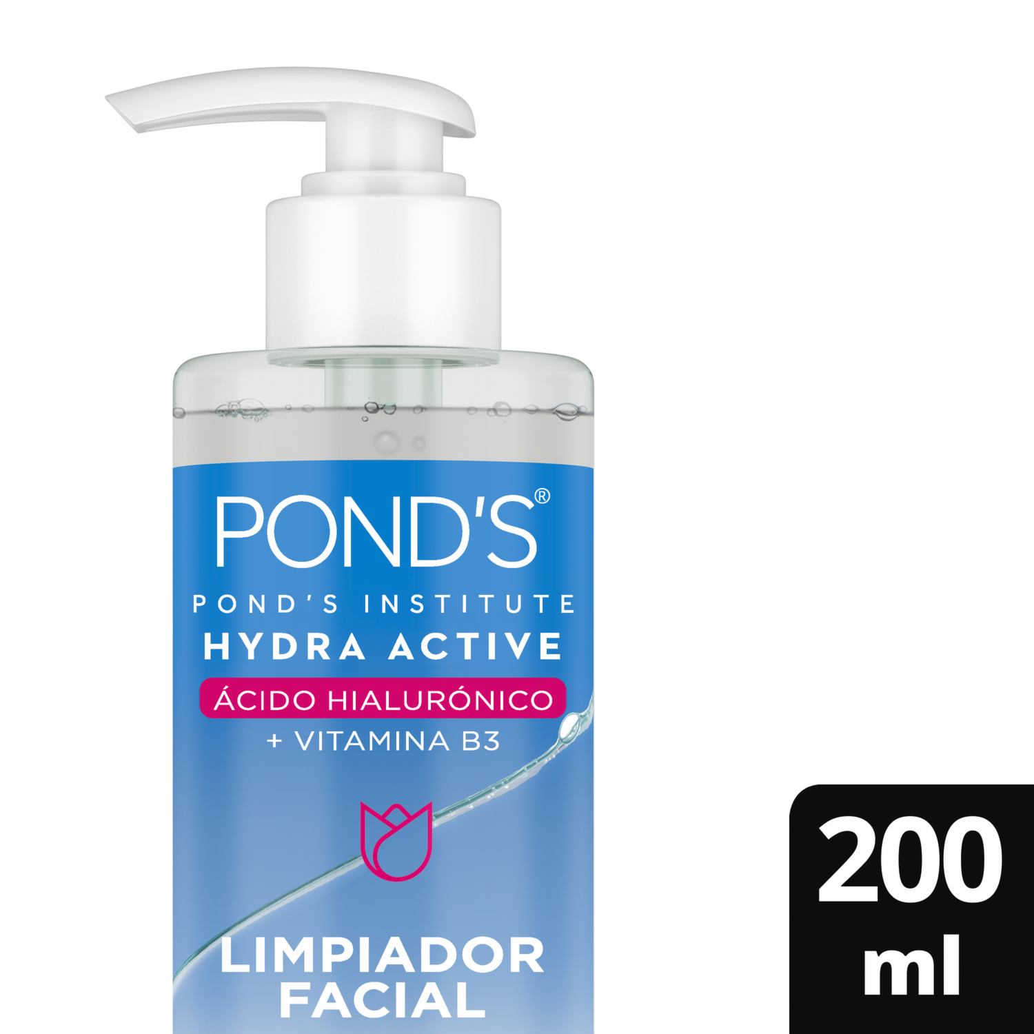 Limpiador Facial En Gel Hydra Active  Con Ácido Hyalurónico Y Vitamina C POND’S 200 Ml
