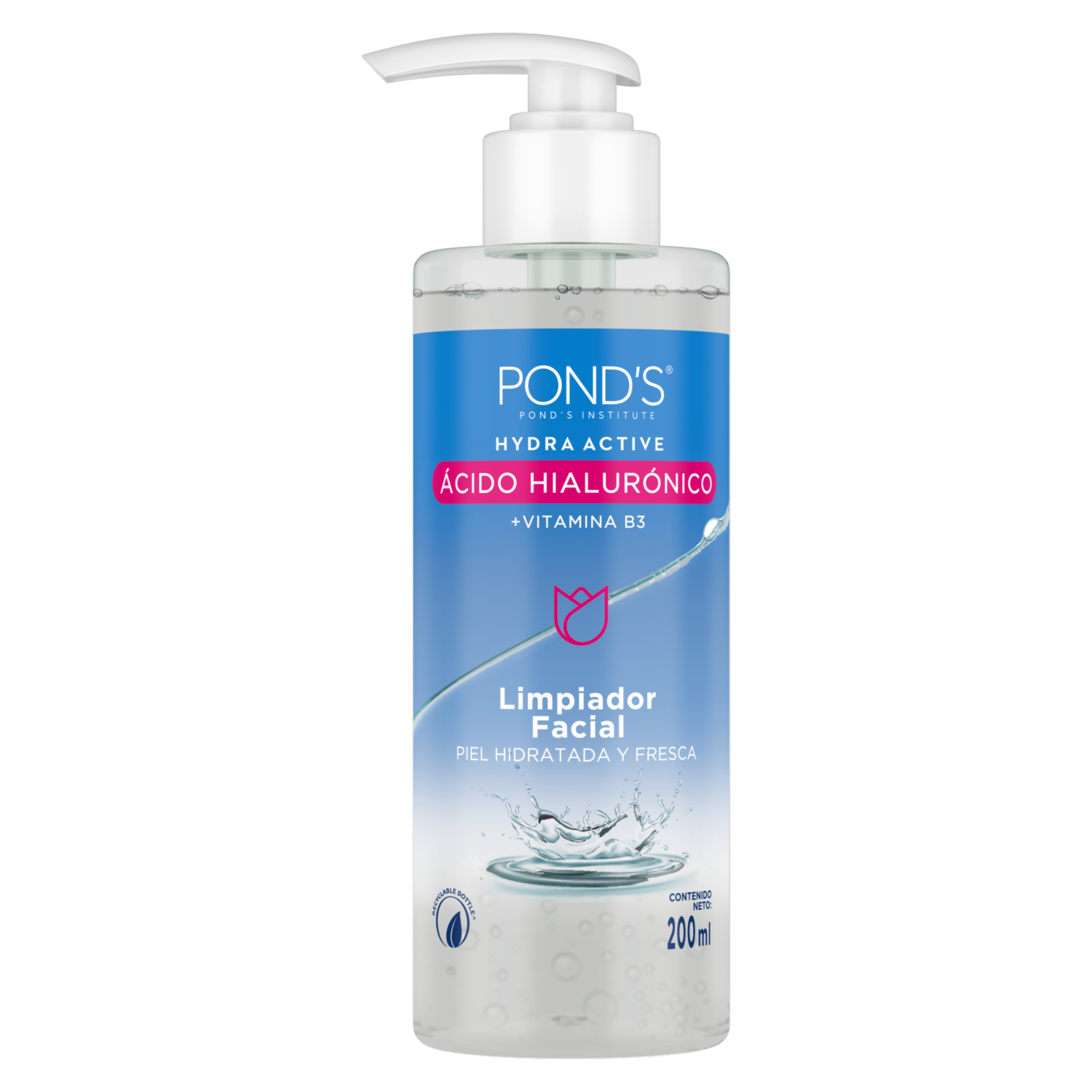 Limpiador Facial En Gel Hydra Active  Con Ácido Hyalurónico Y Vitamina C POND’S 200 Ml