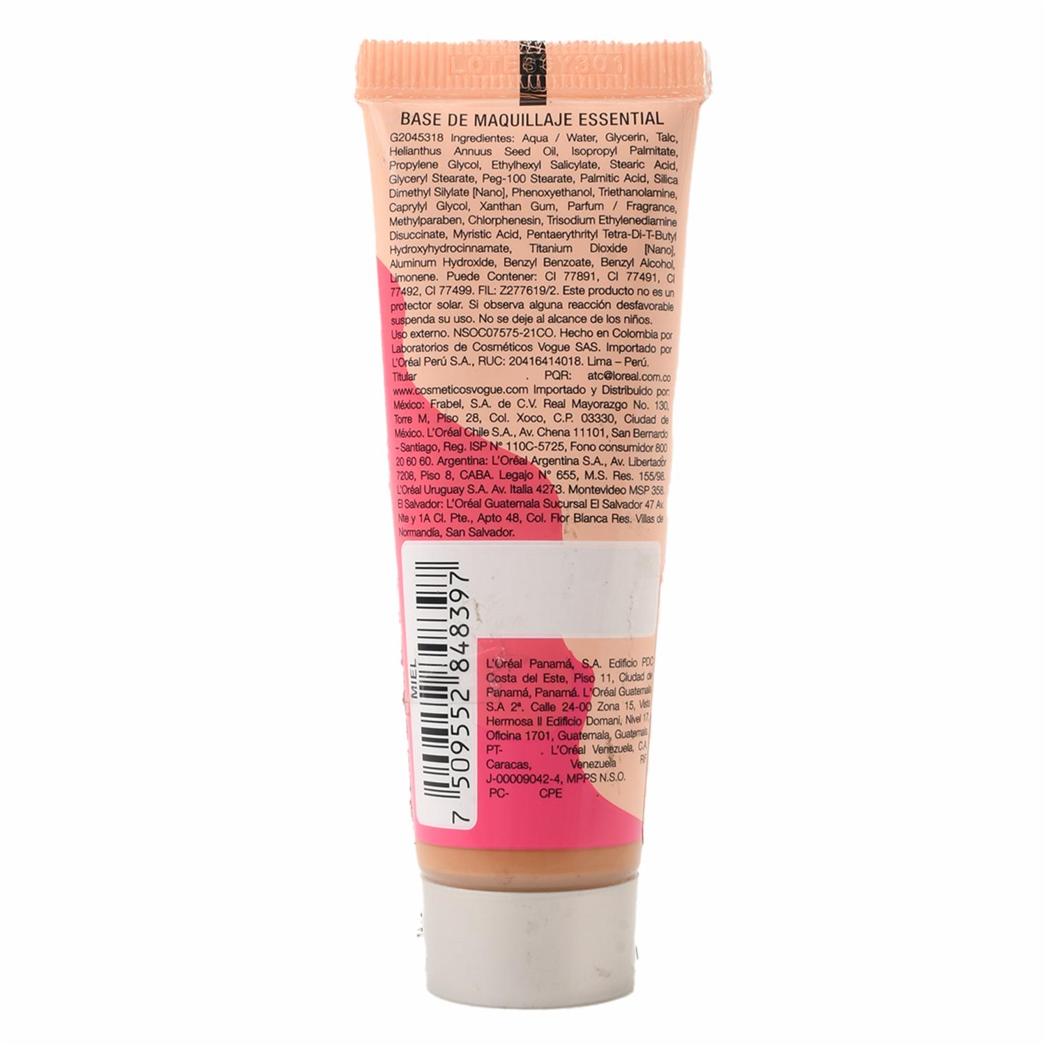 Base De Maquillaje Líquida Essential Alta Cobertura Mate Miel VOGUE