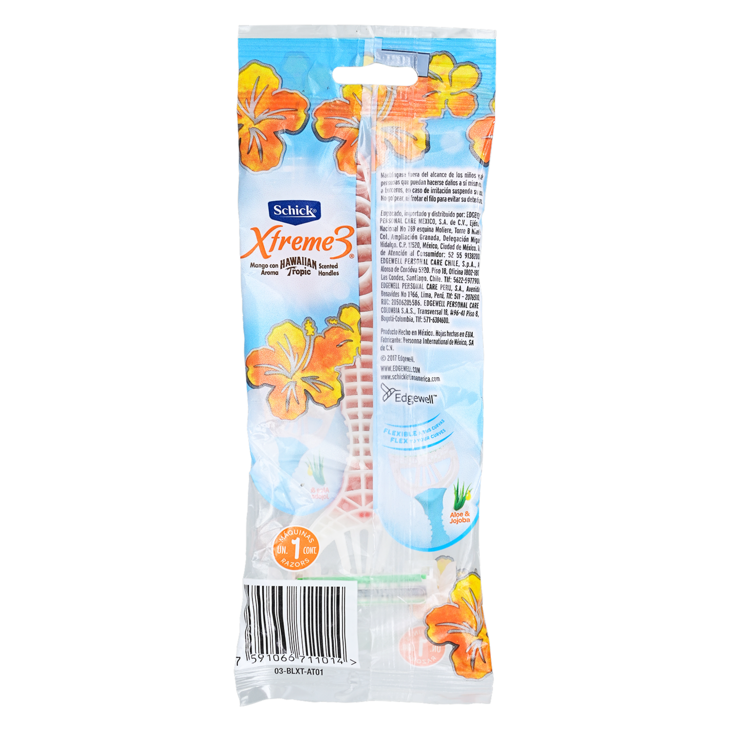Afeitadora Desechable Para Mujer Xtreme3 Hawaiian Tropic SCHICK Unidad