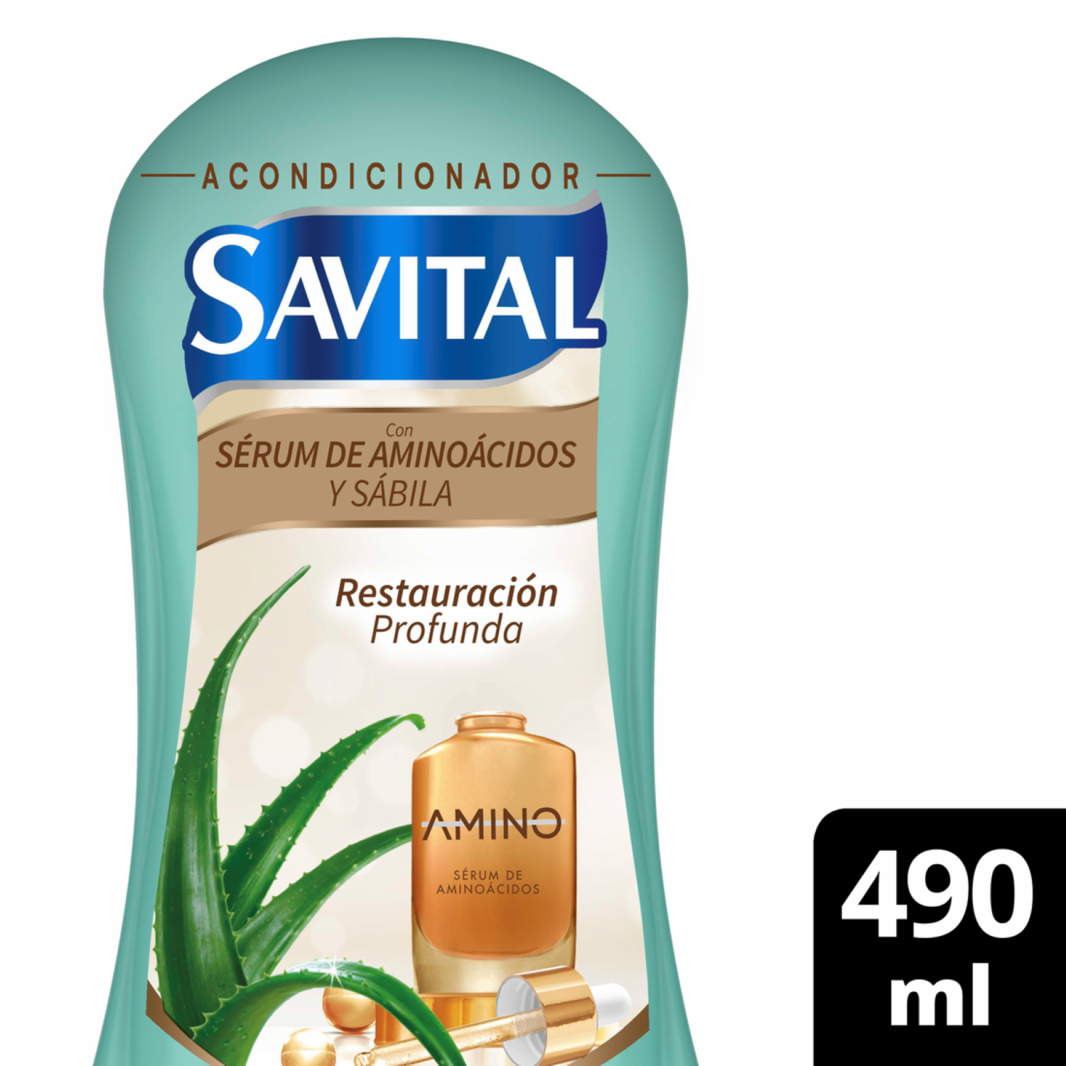 Acondicionador De Cabello Con Serúm De Aminoácidos Y Sábila SAVITAL 490 Ml