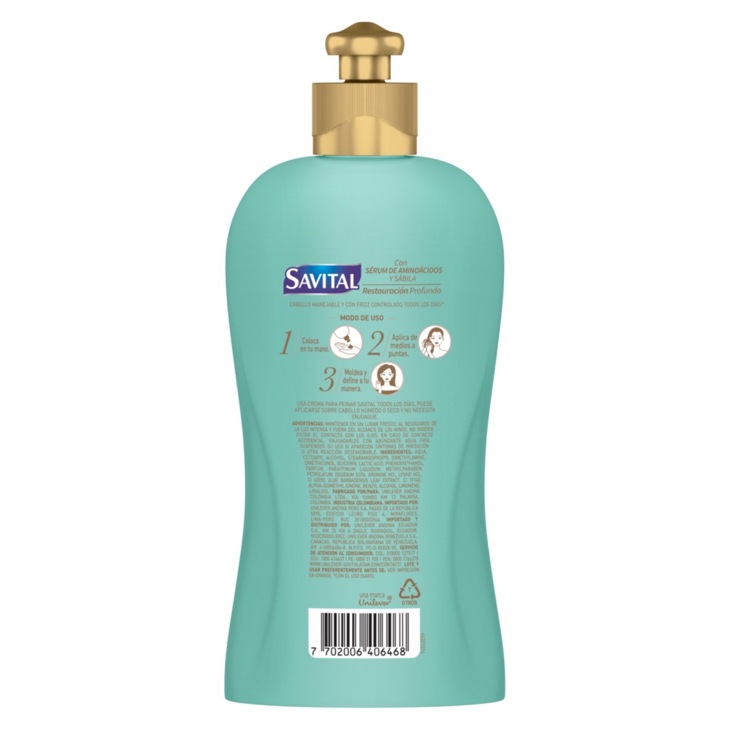 Crema Tratamiento Capilar Con Serúm De Aminoácidos Y Sábila SAVITAL 275 Ml