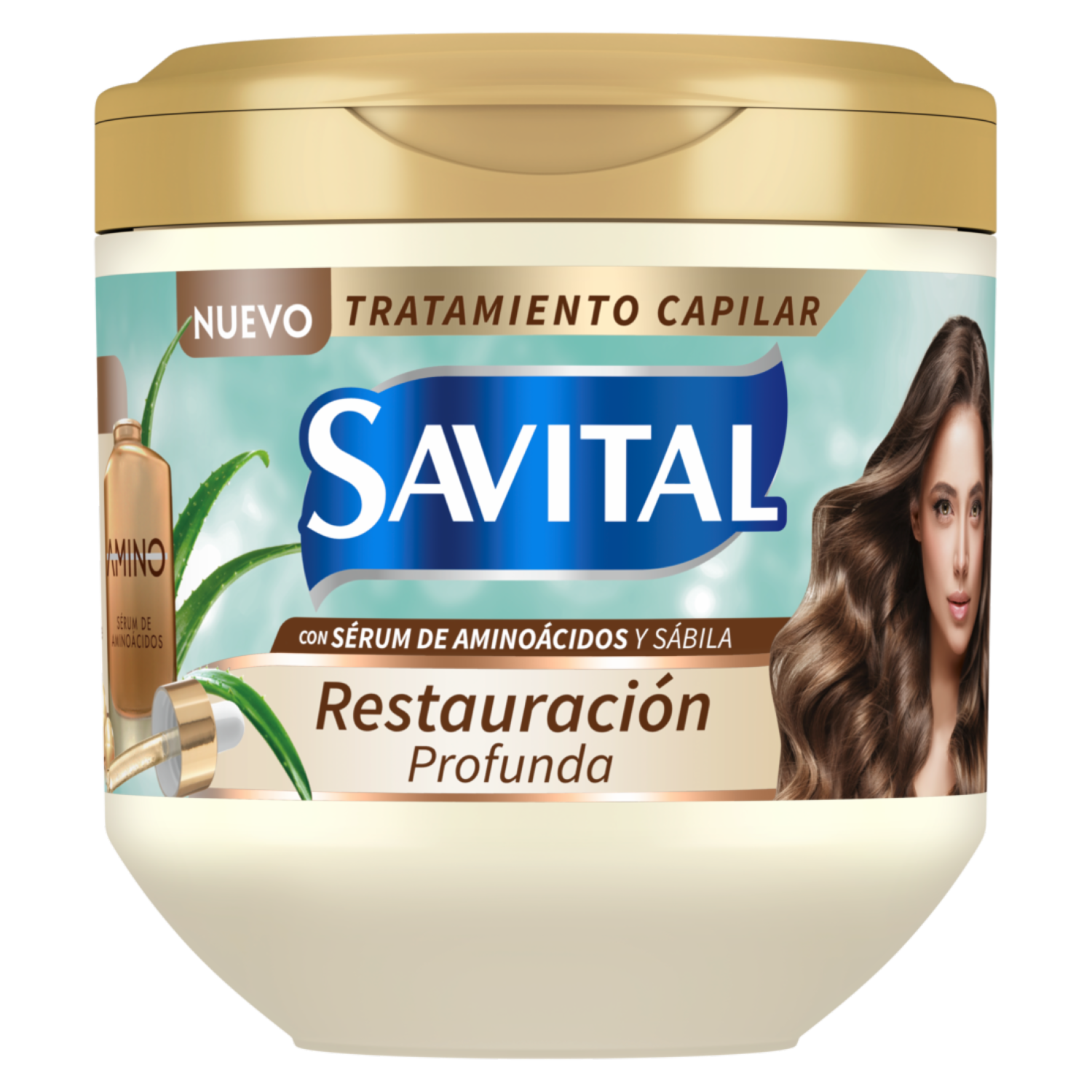 Crema Tratamiento Capilar Con Serúm De Aminoácidos Y Sábila Restauración Profunda SAVITAL 425 Ml