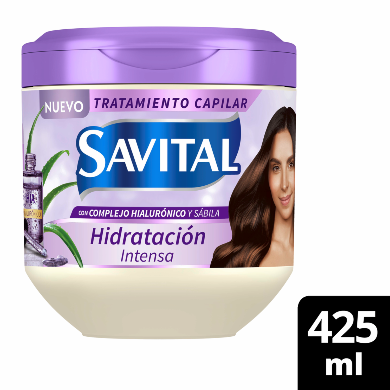 Crema Tratamiento Capilar Con Complejo Hialurónico Y Sábila Hidratación Intensa SAVITAL 425 Ml