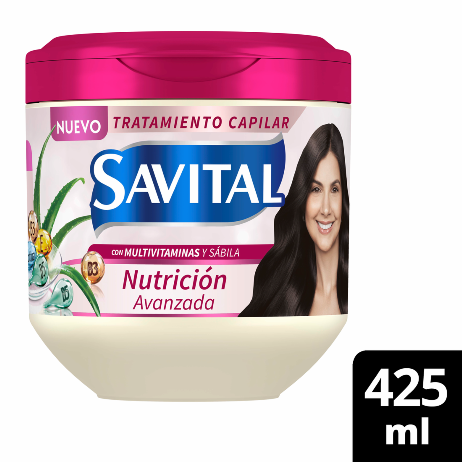 Crema Tratamiento Capilar Con Multivitaminas Y Sábila Nutrición Avanzada SAVITAL 425 Ml