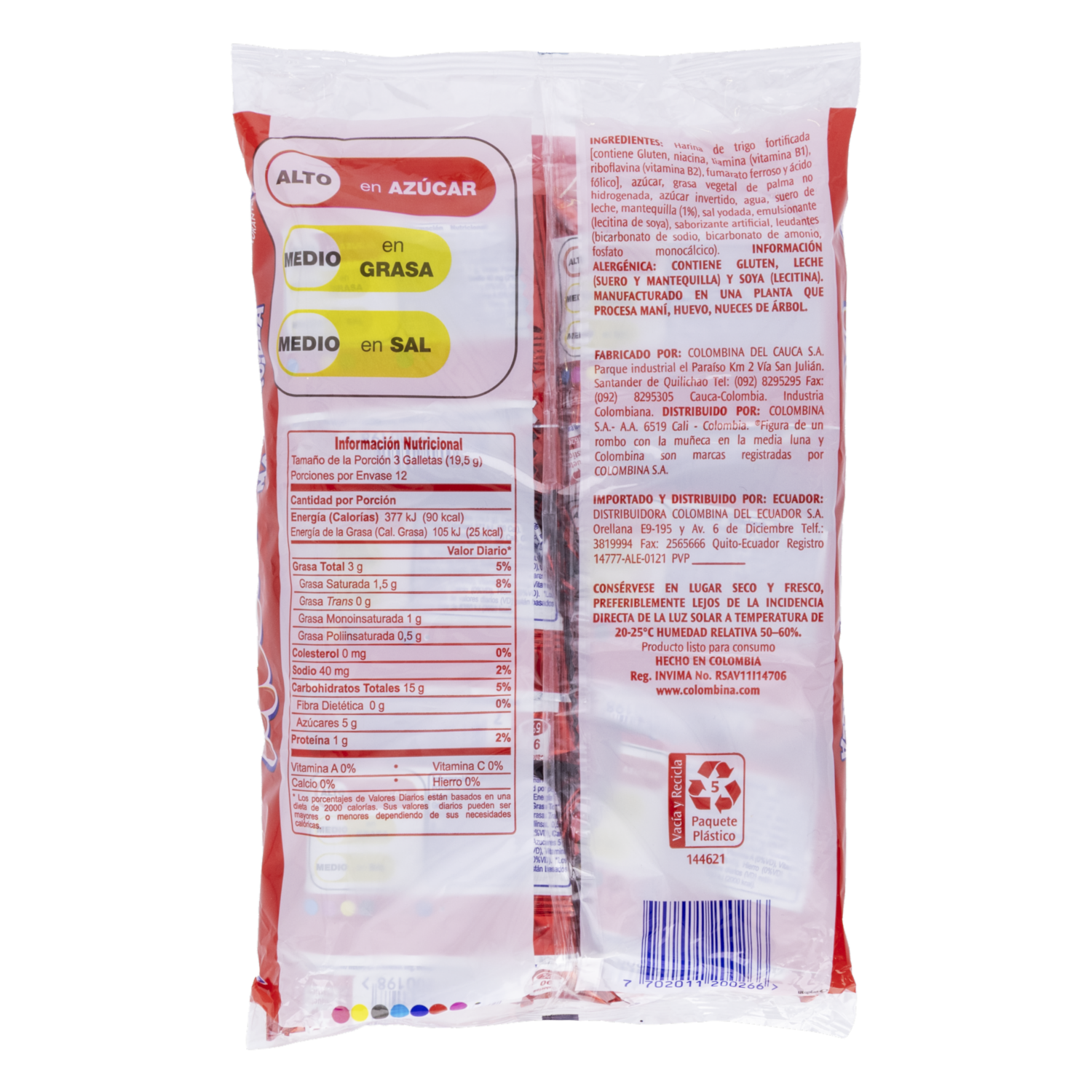 Galletas Dulces De Mantequilla COLOMBINA 234 G