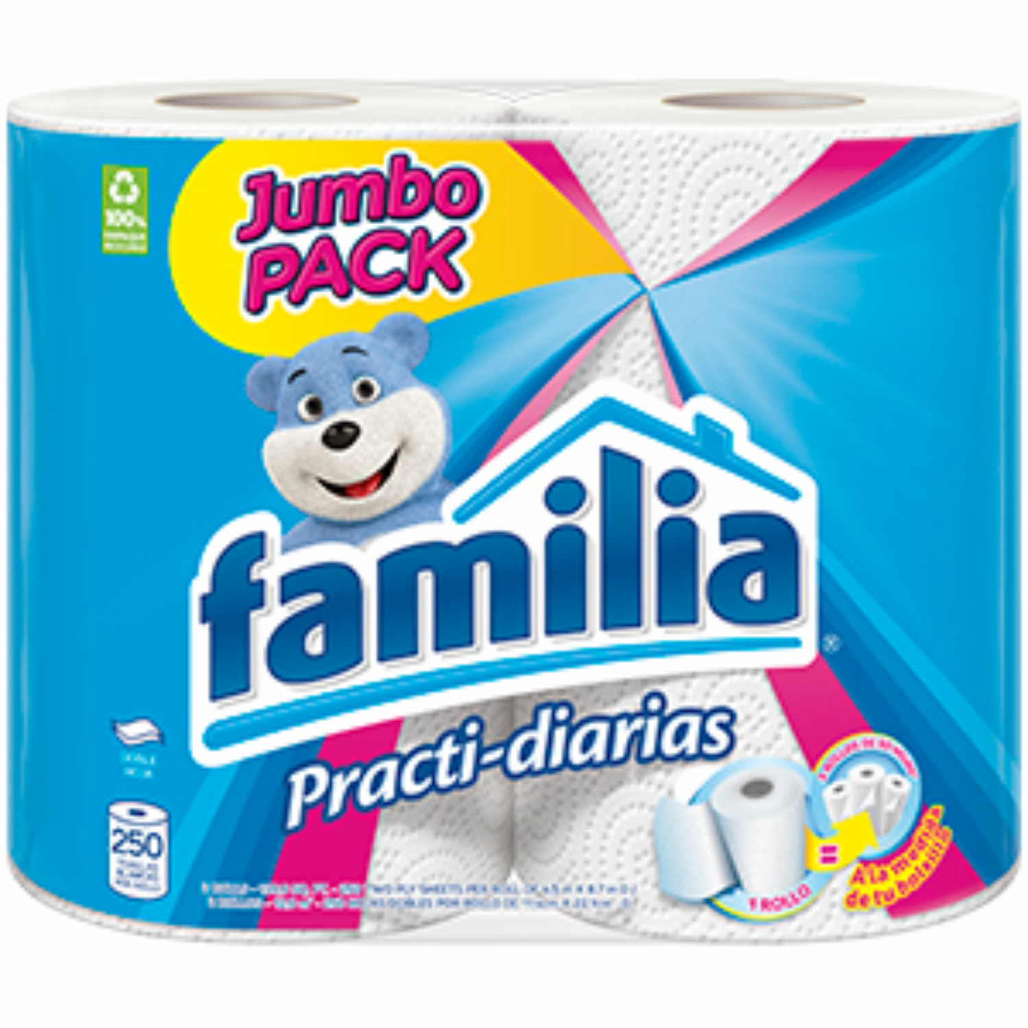 Toalla Desechable De Cocina Practidiaria X2 FAMILIA Unidad