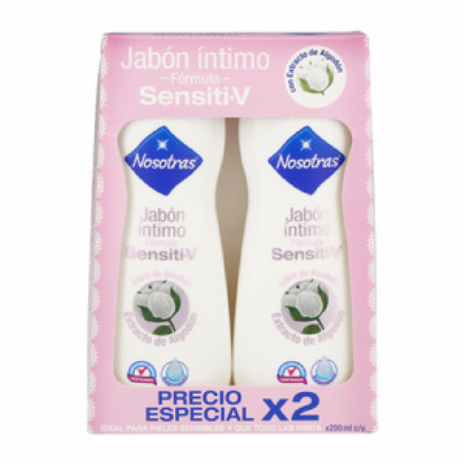 Jabón Intimo Sensistive Pack NOSOTRAS 2 X 200 Ml