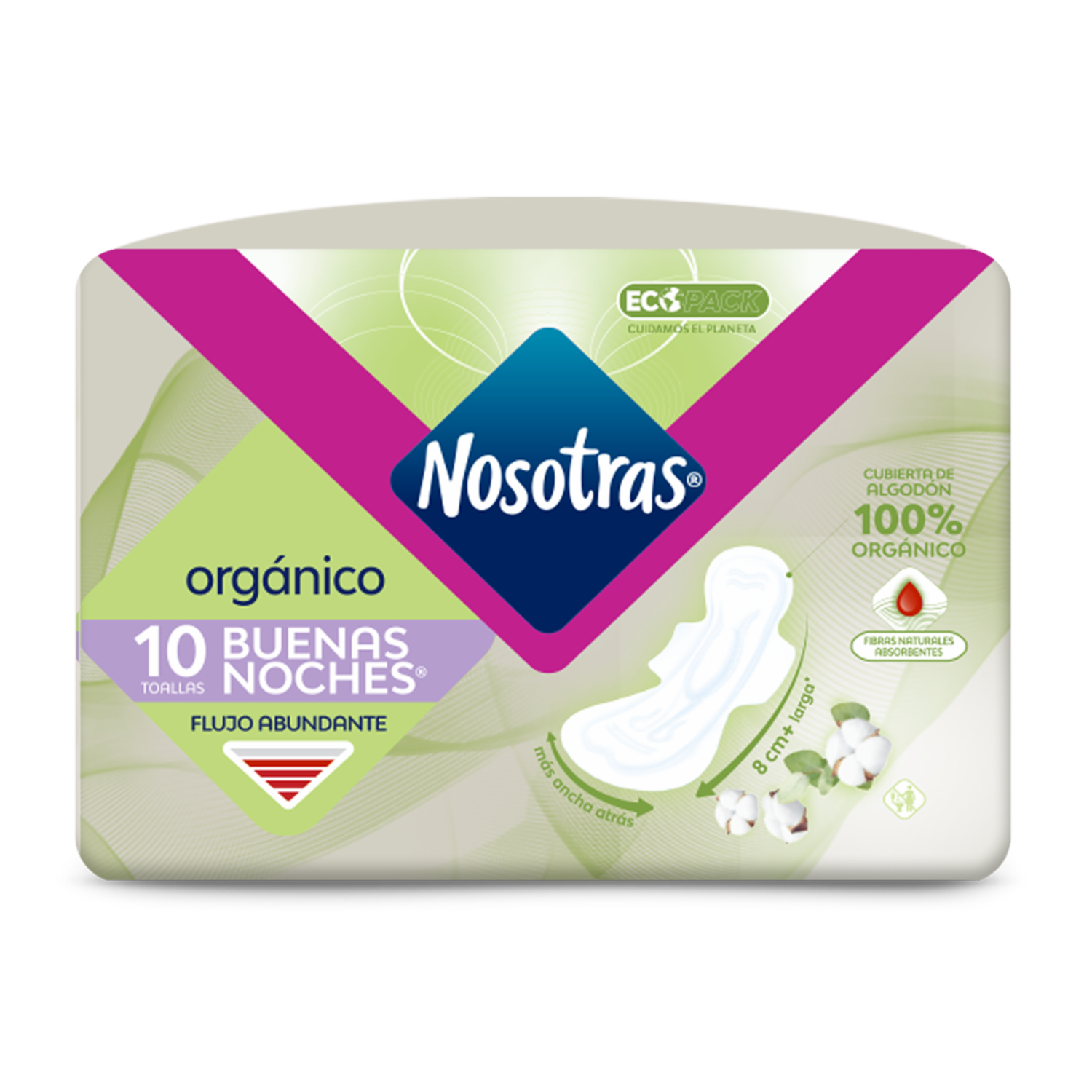 Toalla Sanitaria Buenas Noches Orgánico NOSOTRAS X 10 Unidades