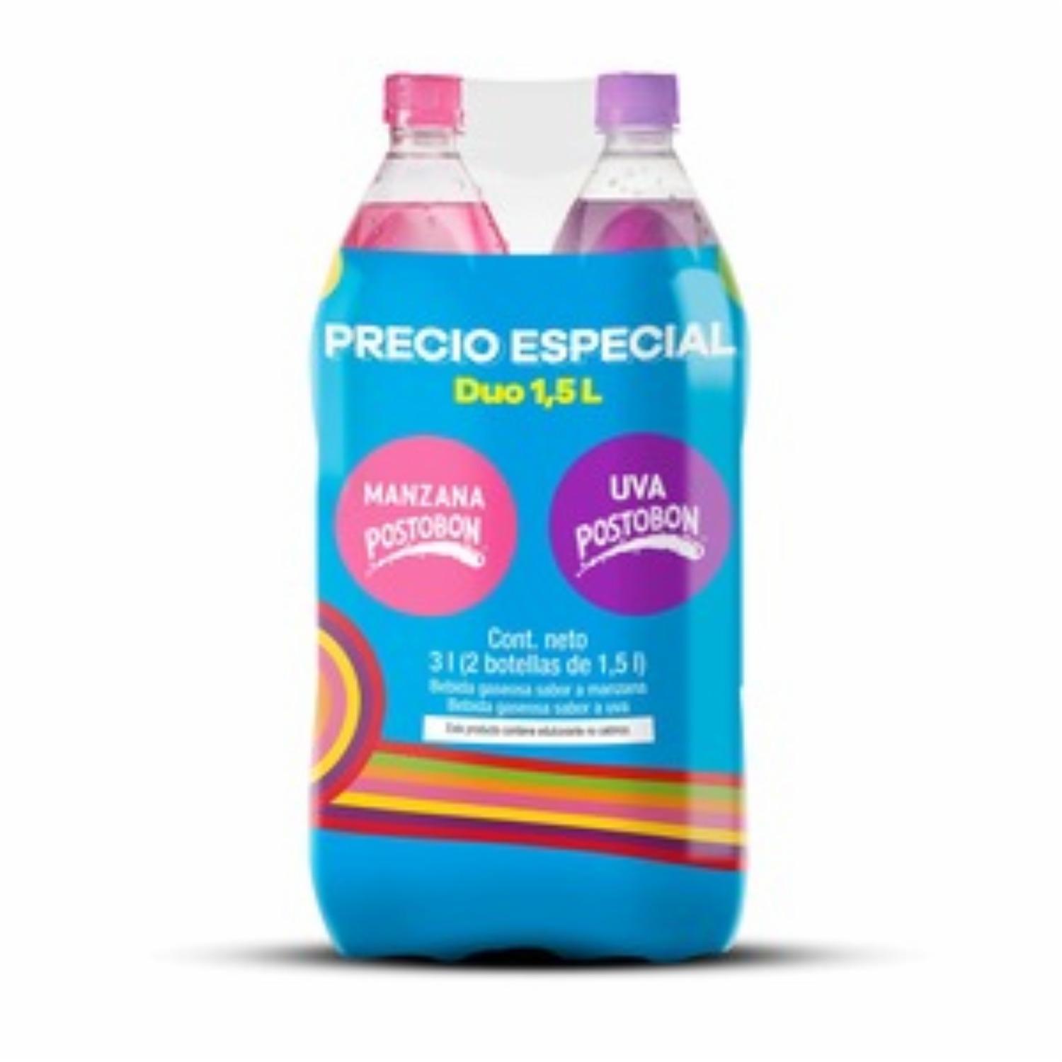 Two Pack Cola Sabor a Manzana y Uva POSTOBON 2 X 1500 ml