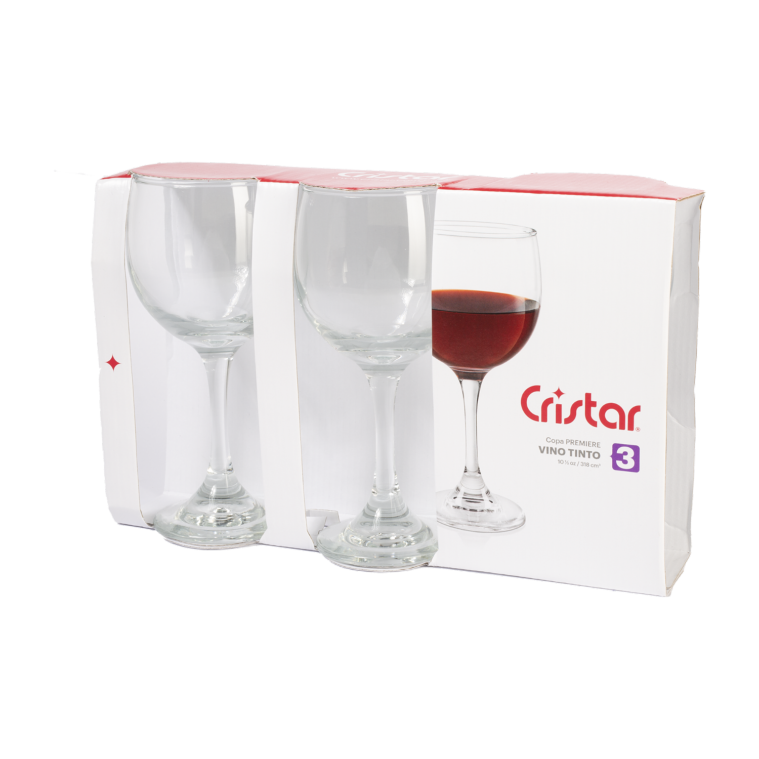 Set De Copas Para Vino Tinto Premier 4340cl3 CRISTAR X 3 Uds