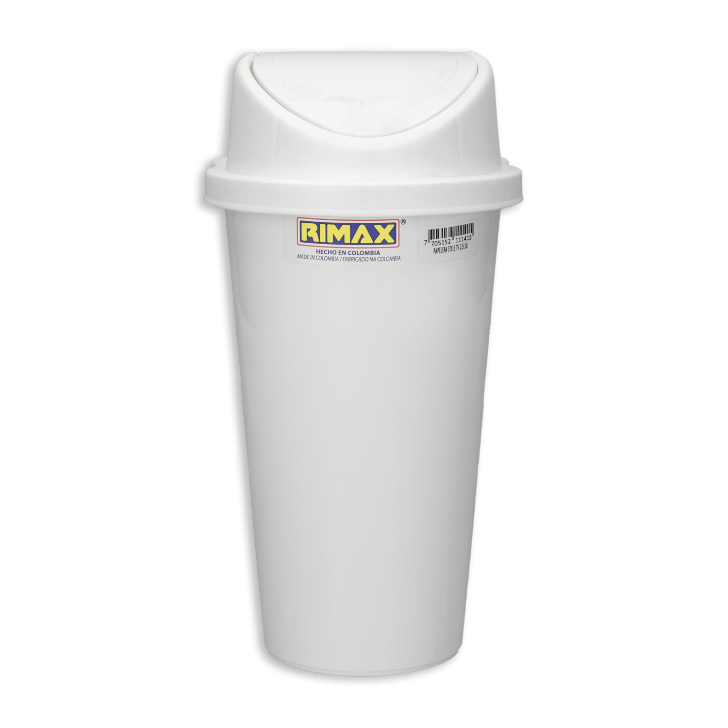 Papelera Style Tapa Vaivén Blanco RIMAX 2,5 L