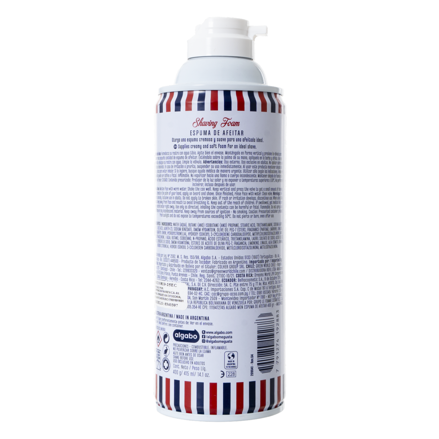 Espuma De Afeitar Para Piel Sensible Hipoalergénico ALGABO 415 Ml