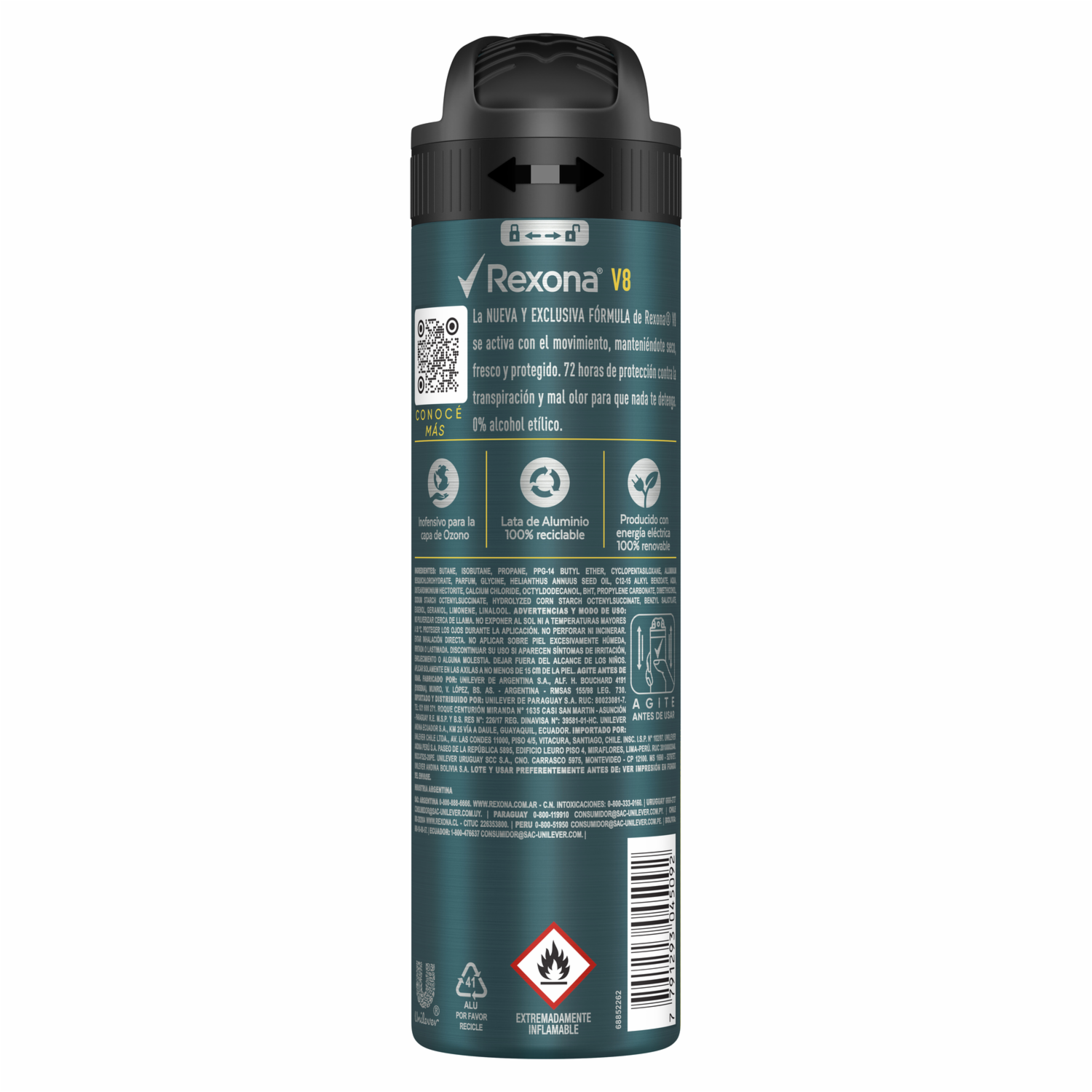 Desodorante En Aerosol Anti-transpirante V8 REXONA 89 G