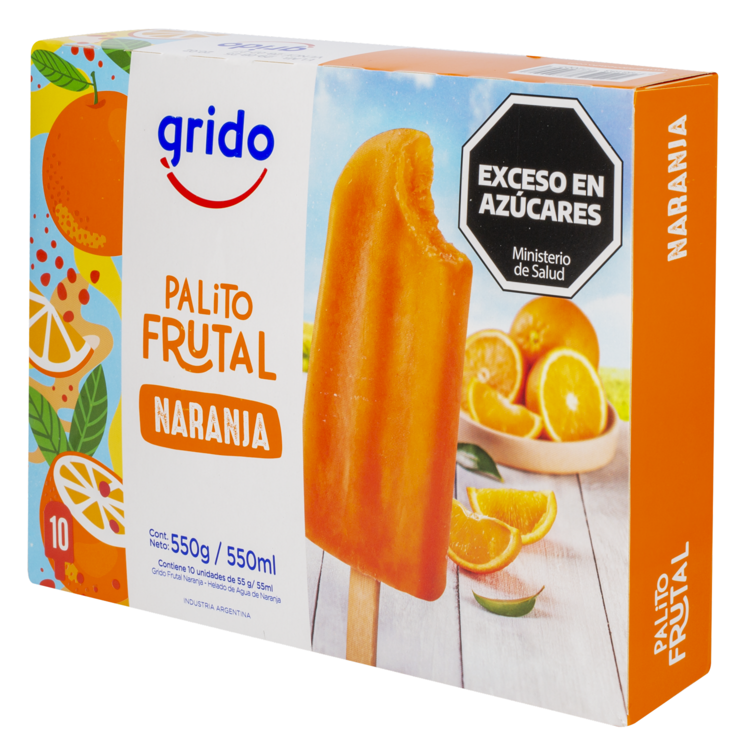 Helado Palito Frutal Naranja GRIDO 10 X 55 G