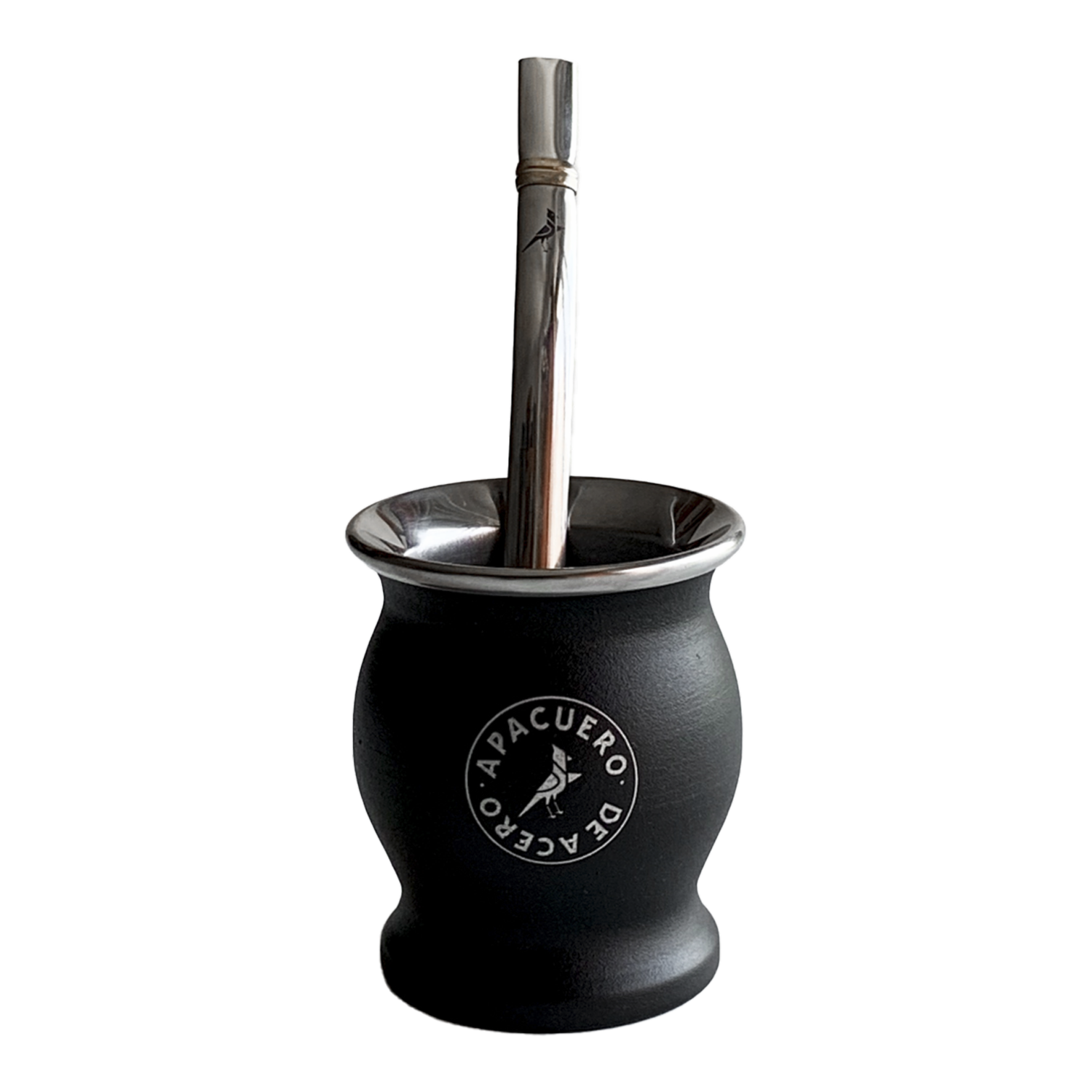 Kit Para Mate En Acero Y Cuero Color Negro APACUERO Unidad
