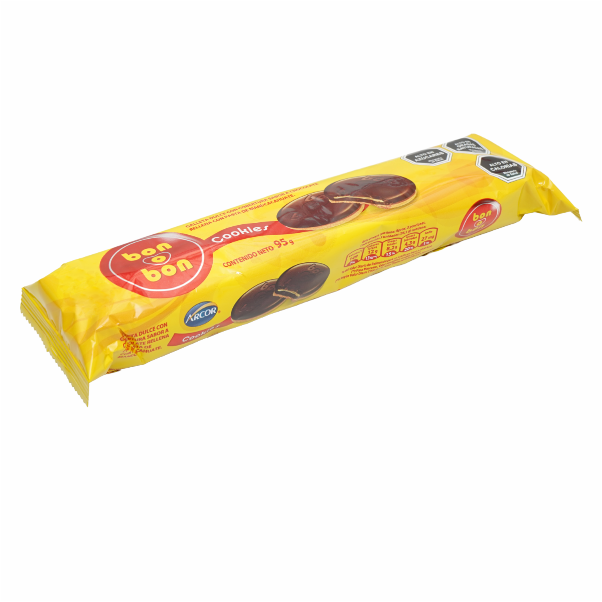 Galletas Dulces Con Cobertura De Chocolate  y Relleno De Maní BON O BON 95 G