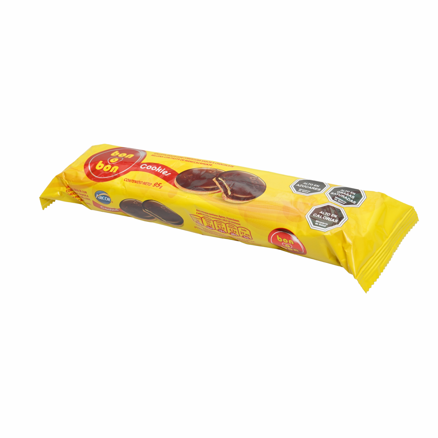 Galletas Dulces Con Cobertura De Chocolate  y Relleno De Maní BON O BON 95 G
