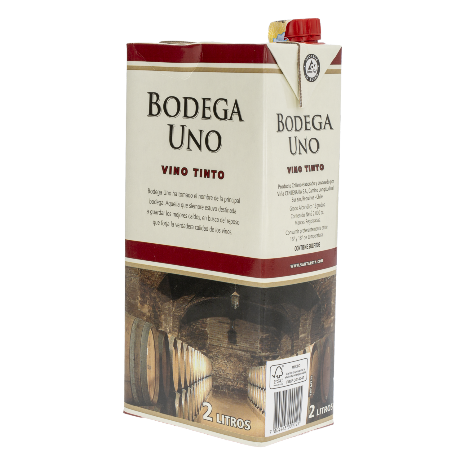 Vino Tinto Tetrapack BODEGA UNO 2 000 Ml