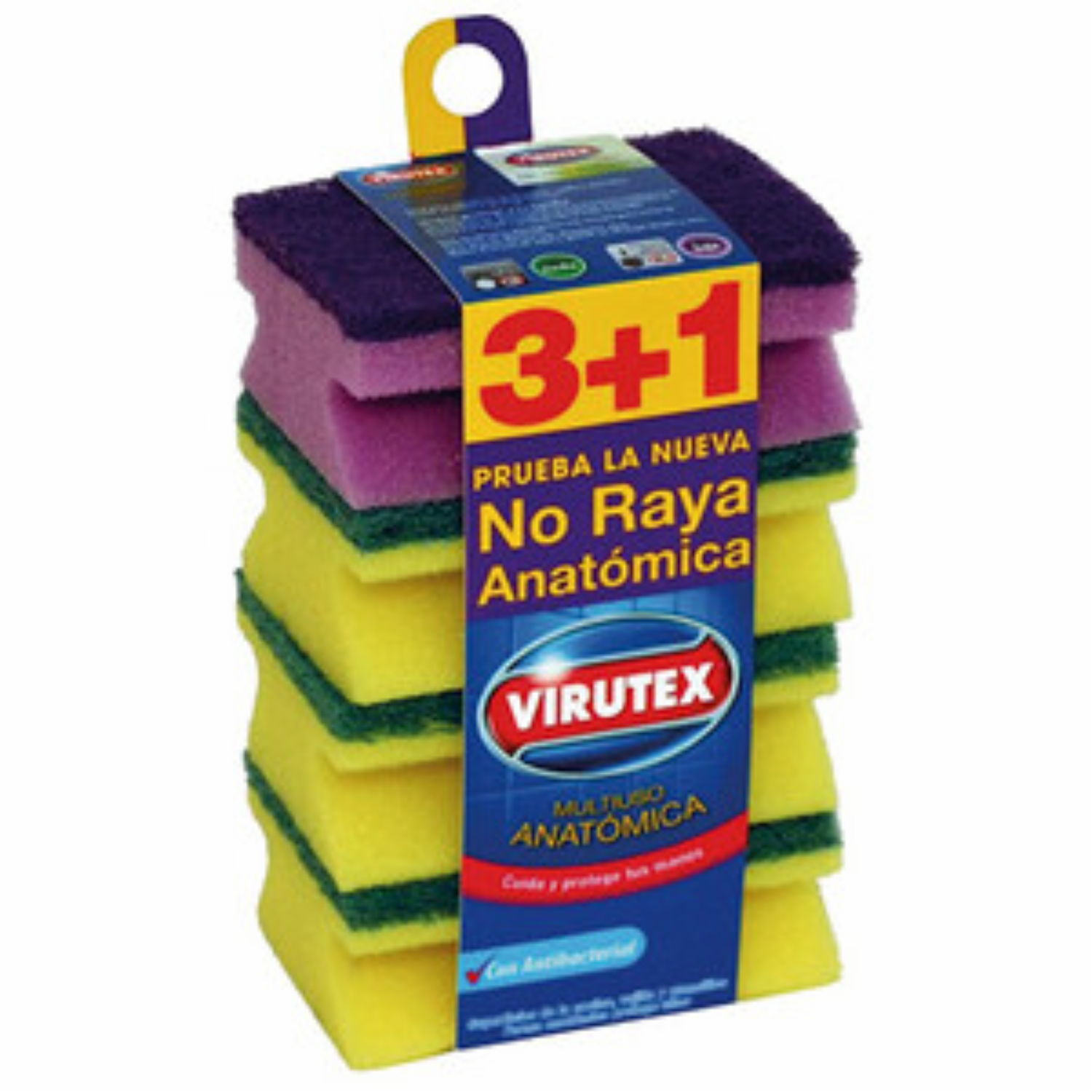 Esponja Acanalada 3+1 Clásica VIRUTEX 1 X 4 Unidades