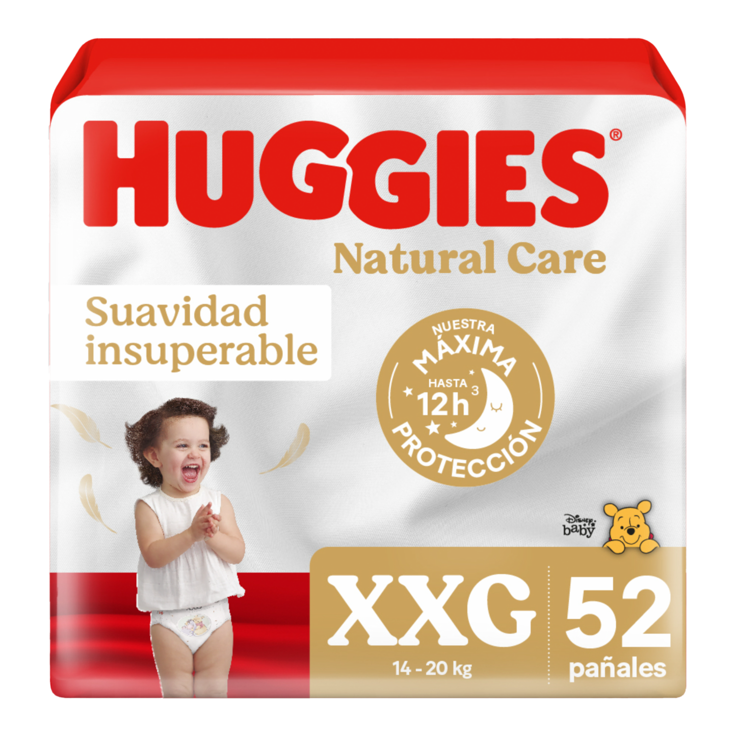 Pañales Natural Care XXG HUGGIES 52 Unidades